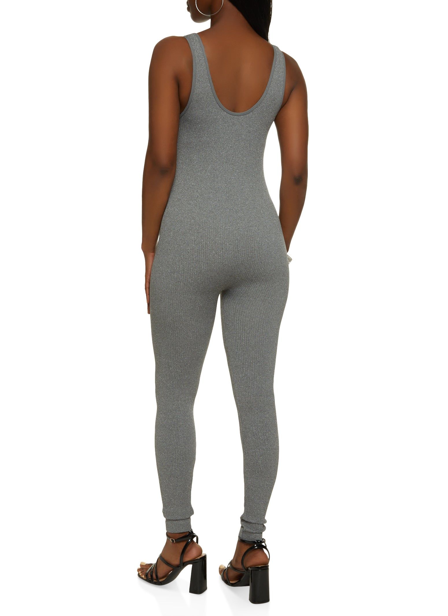 Solid Ribbed Knit Sleeveless Scoop Neck Catsuit sold by Rainbow product image thumbnail 2