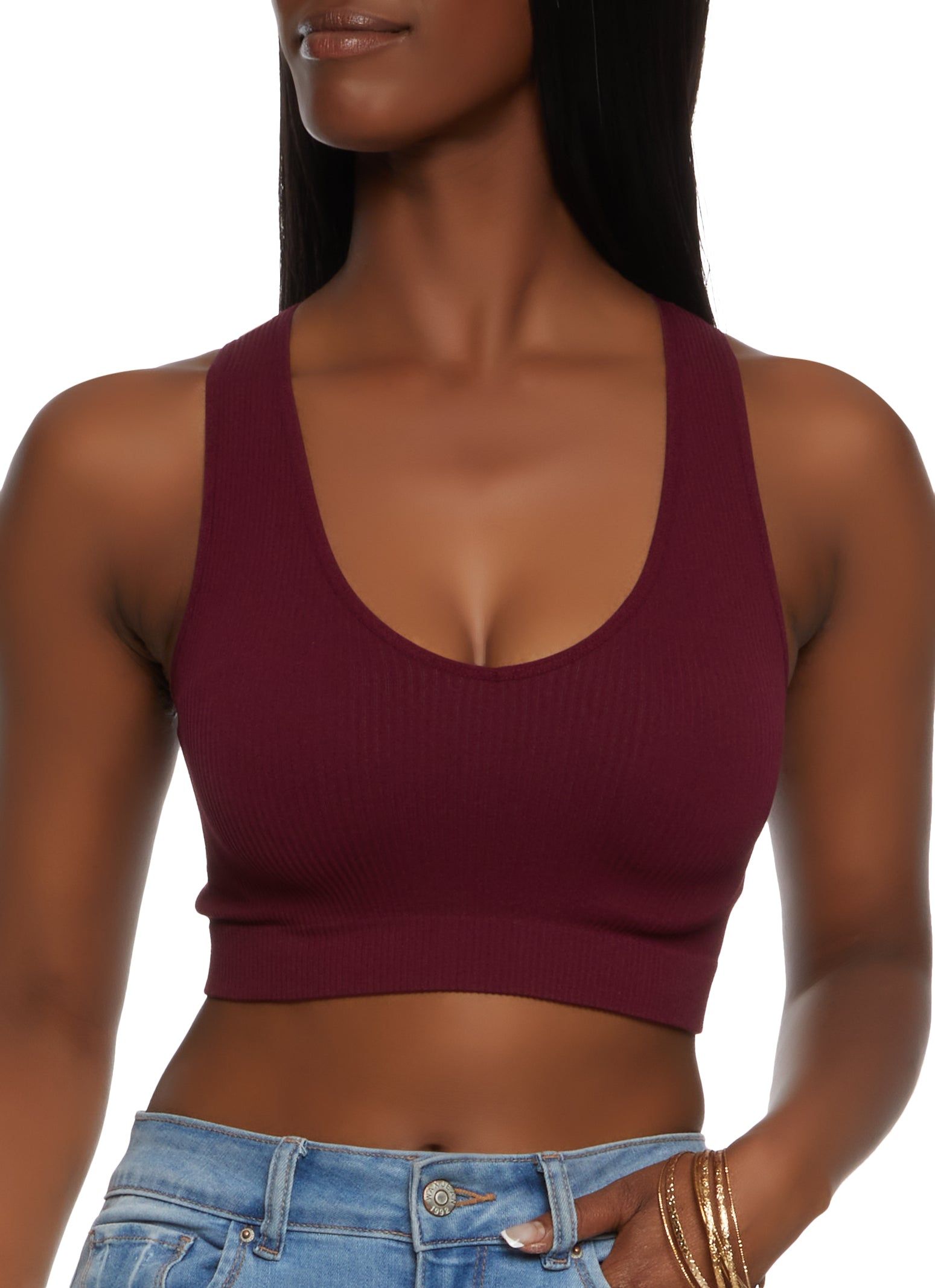Seamless Compression Rib Cropped Tank Top sold by Rainbow