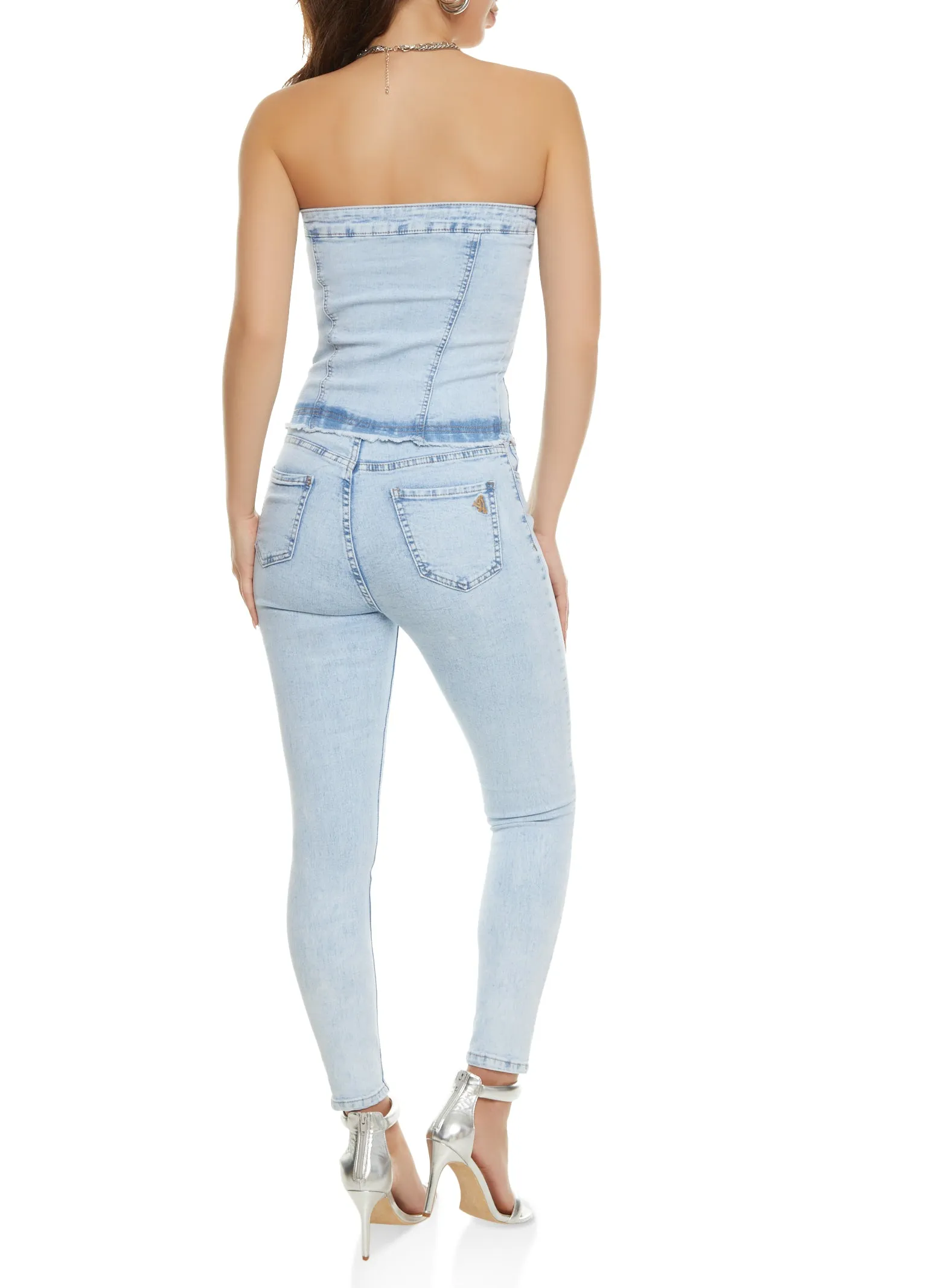 VIP Denim Strapless Button Front Jumpsuit sold by Rainbow product image thumbnail 2