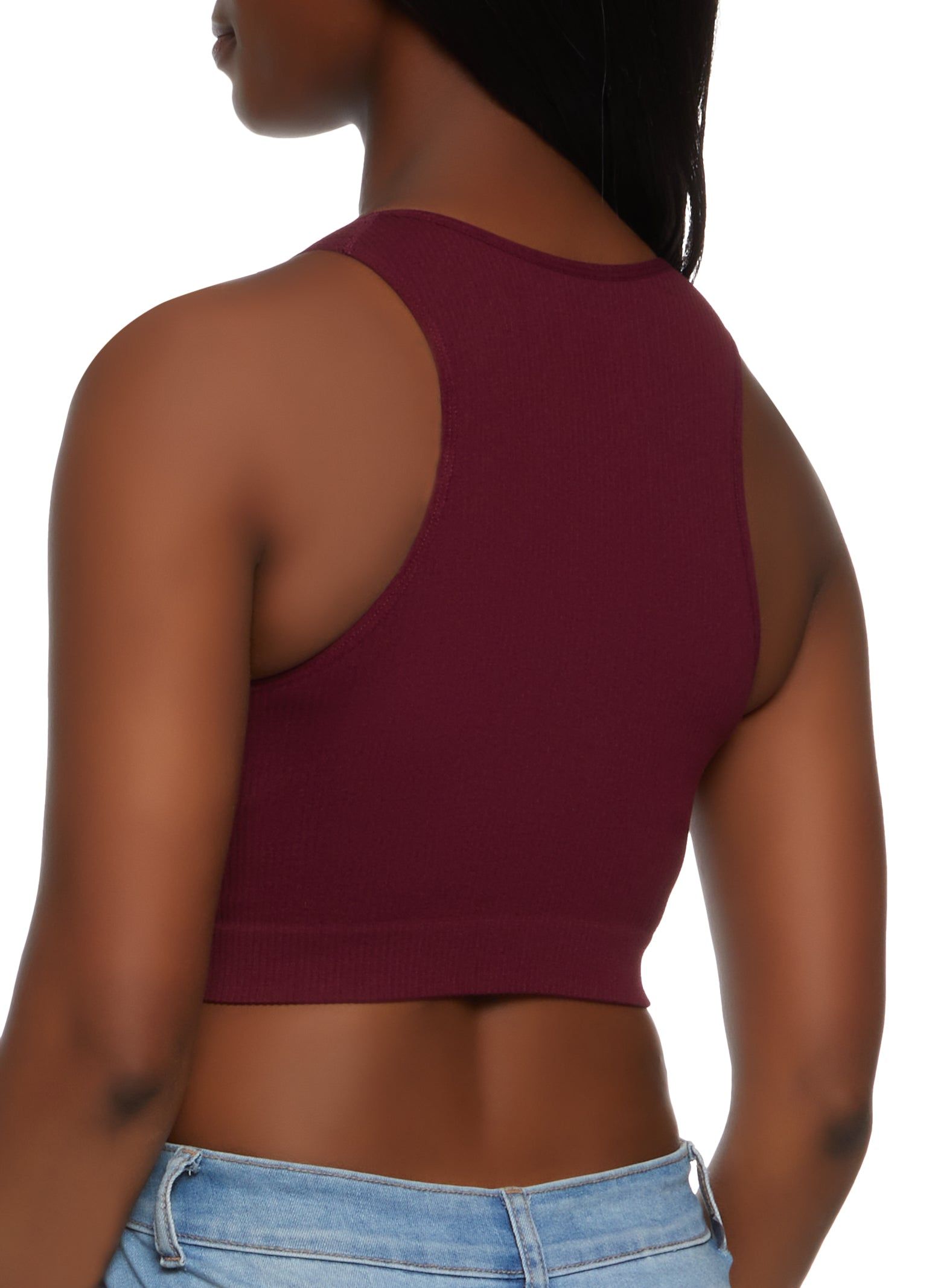 Seamless Compression Rib Cropped Tank Top sold by Rainbow product image thumbnail 2