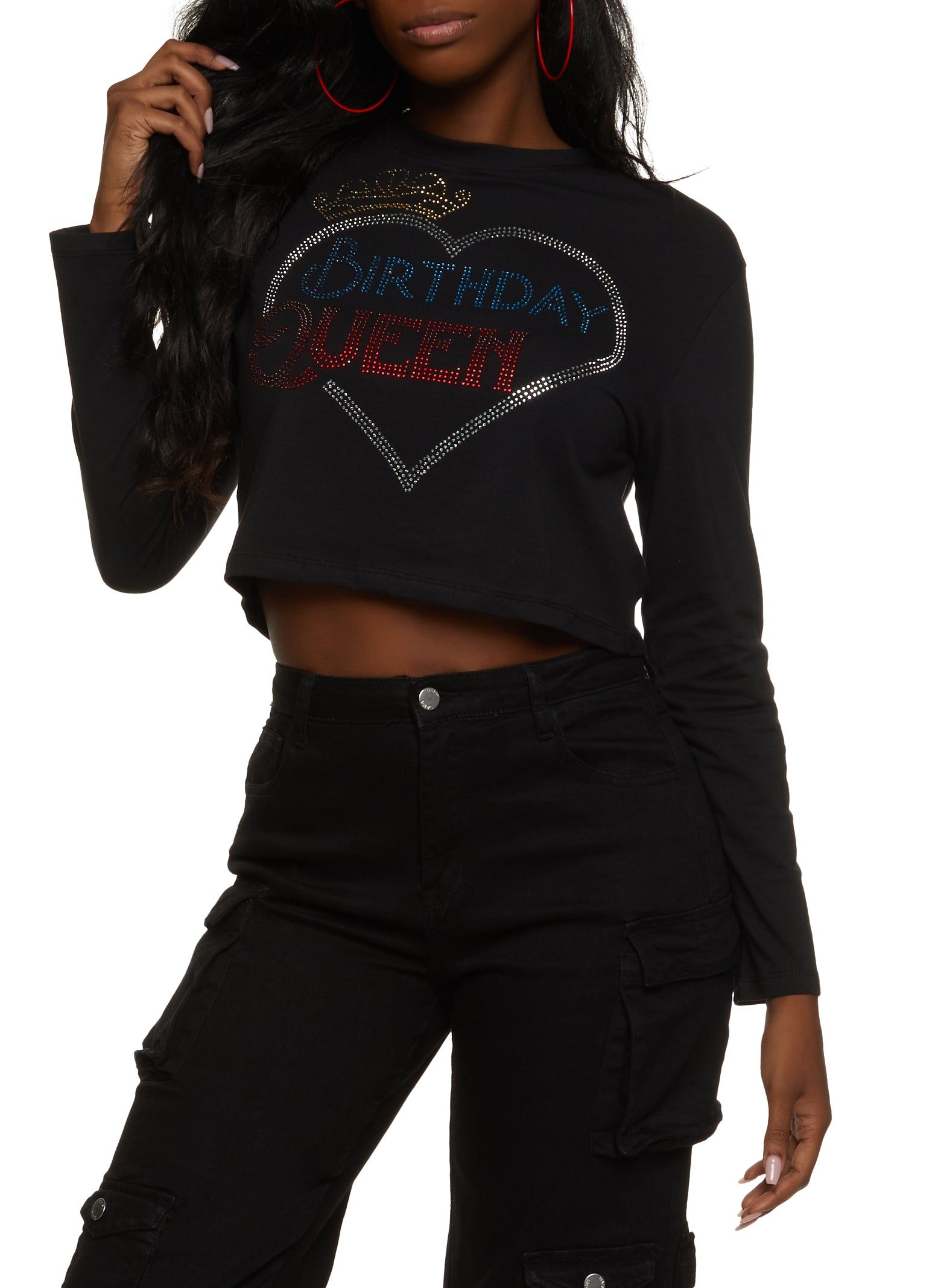 Rhinestone Birthday Queen Graphic Tee sold by Rainbow