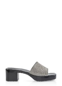 Rhinestone Band Jelly Block Heel Sandals sold by Rainbow