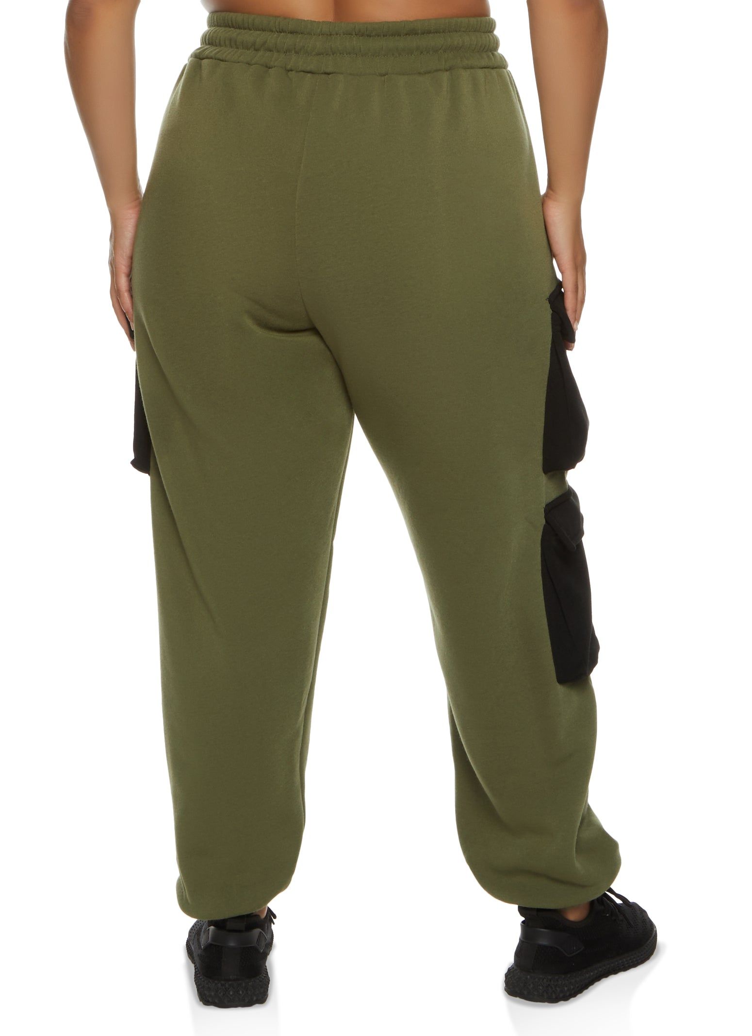 Plus Size Color Block Drawstring Cargo Pocket Sweatpants sold by Rainbow product image thumbnail 2