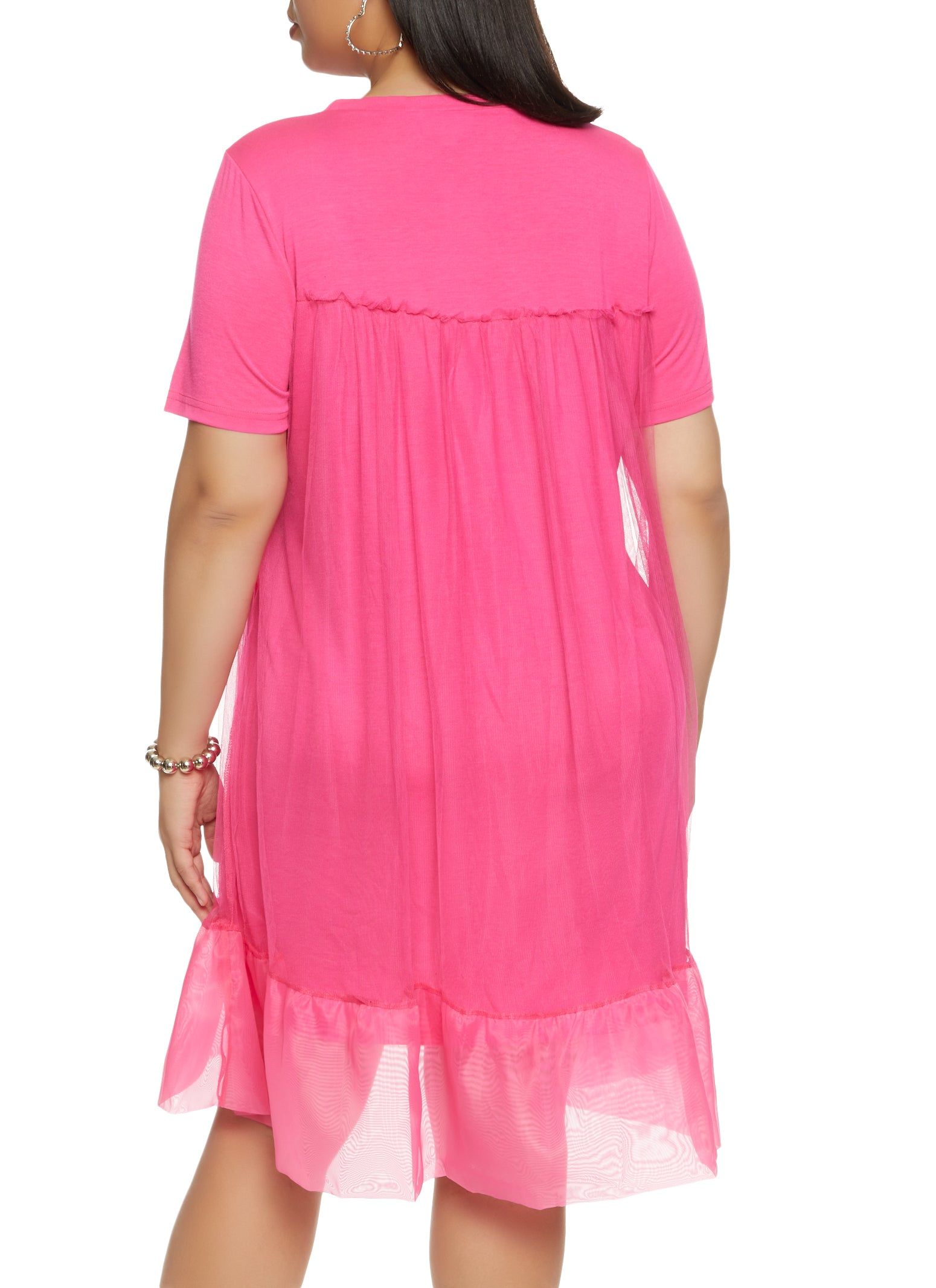 Plus Size Organza Hem Tulle Midi Shift Dress sold by Rainbow product image thumbnail 3