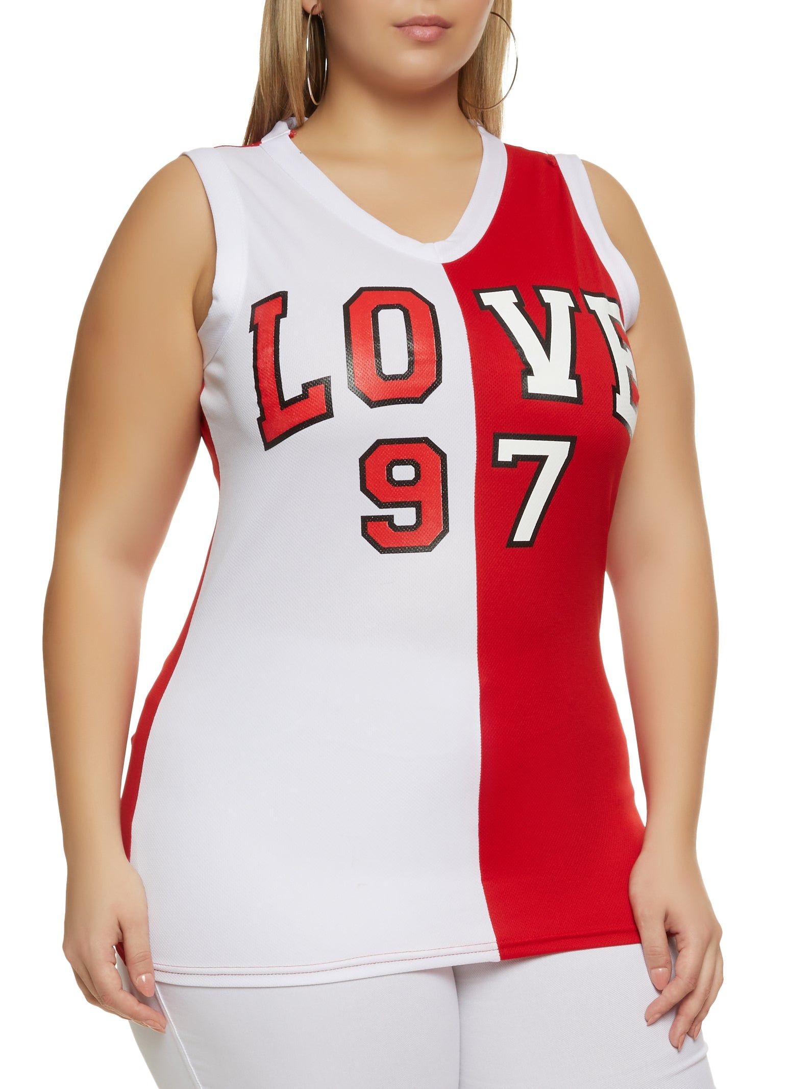 Plus Size Mesh Love 97 Jersey Tank Top sold by Rainbow