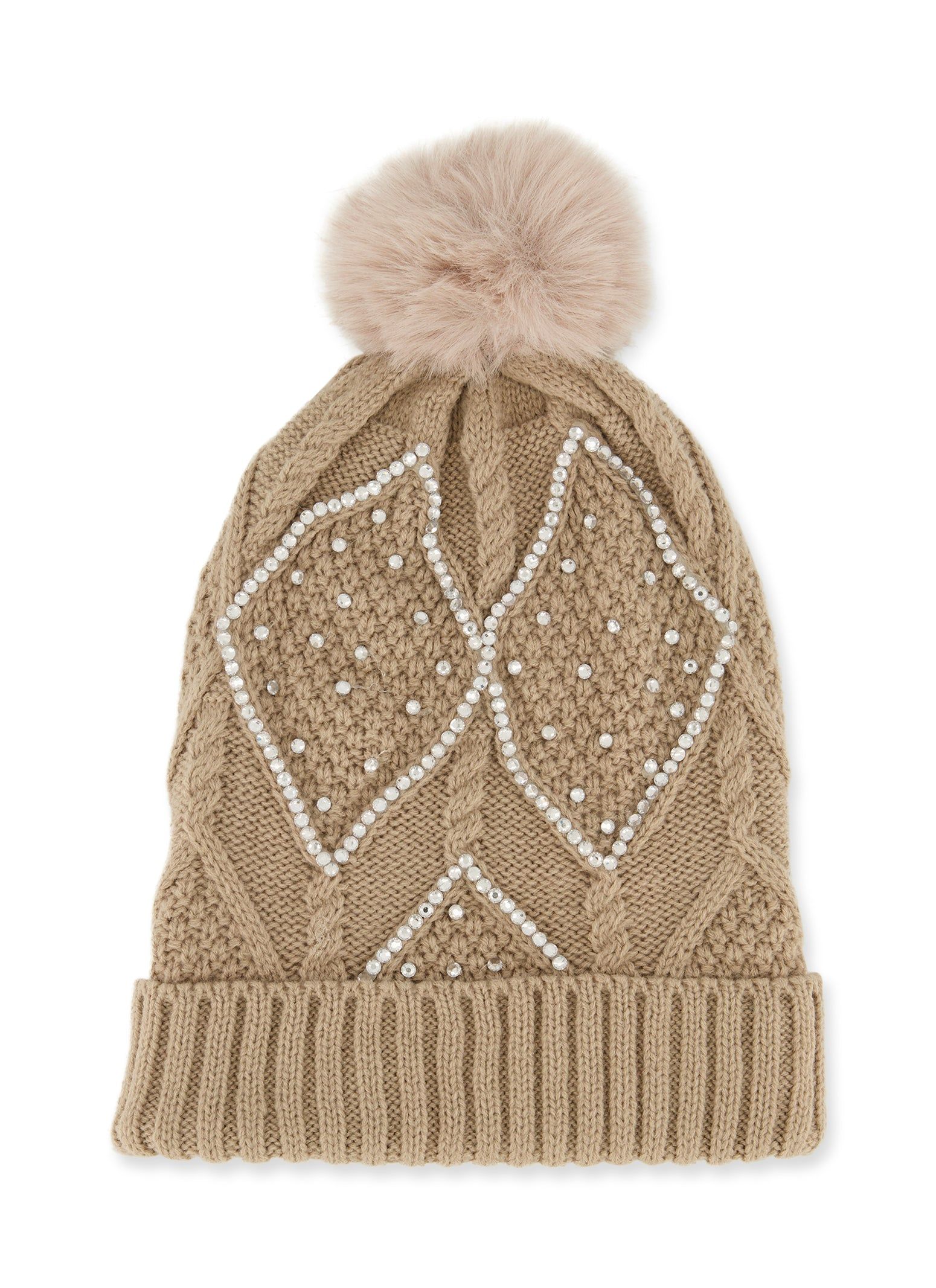 Rhinestone Pom Pom Beanie sold by Rainbow product image thumbnail 2