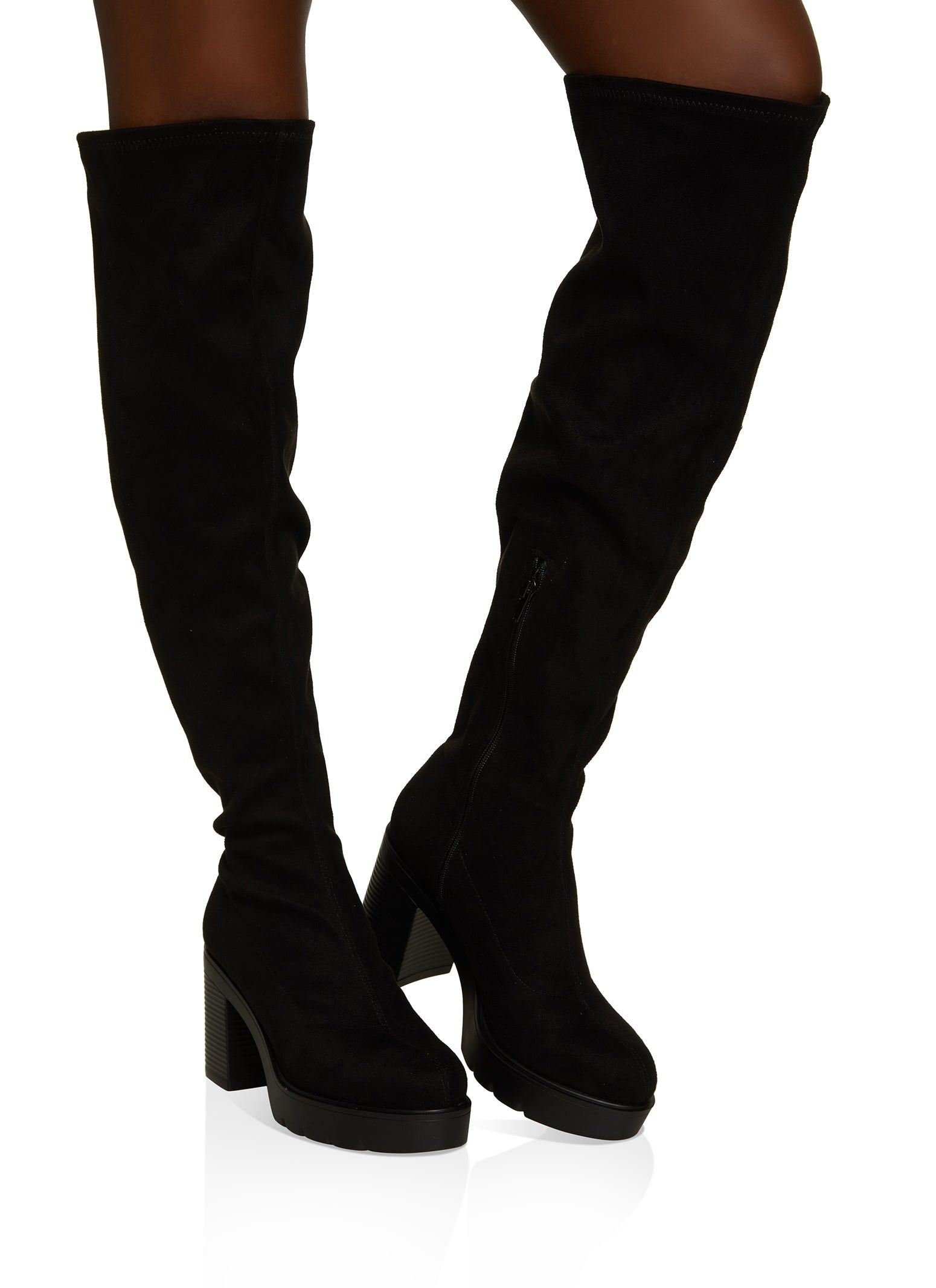 Over the Knee Platform Block Heel Boots sold by Rainbow product image thumbnail 2