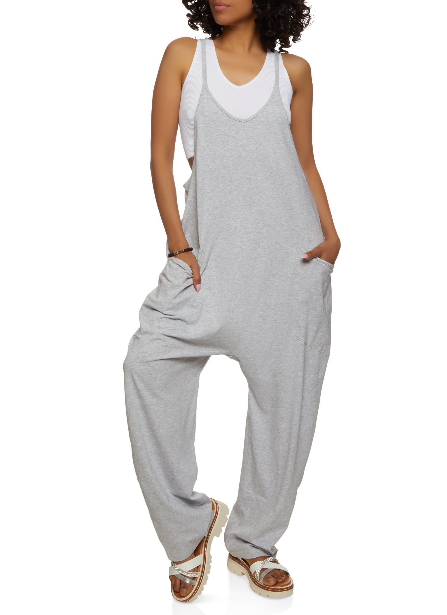 Boho Loose Fit Wide Leg Cami Jumpsuit sold by Rainbow