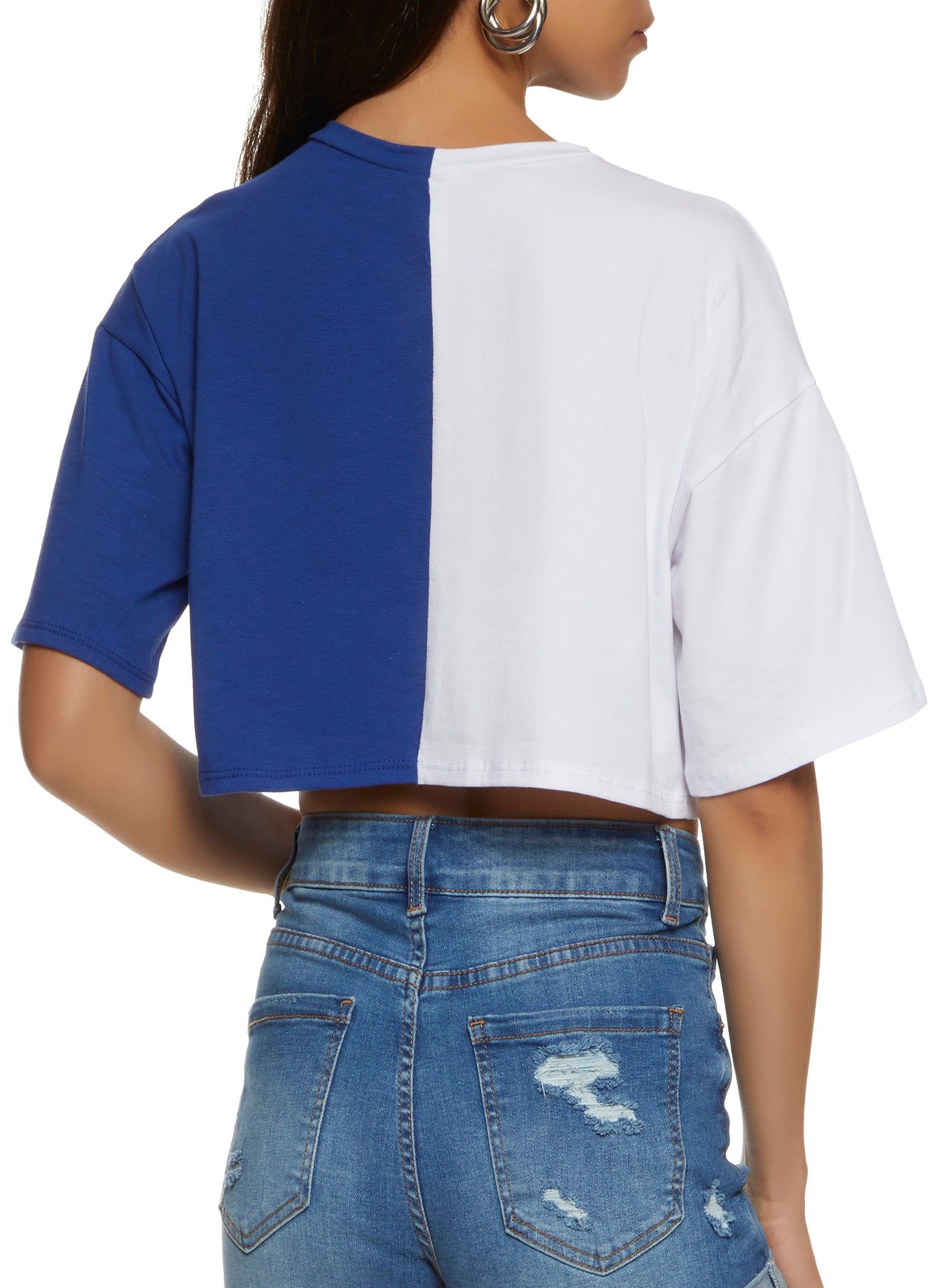 Two Tone Good Vibes Graphic Cropped Tee sold by Rainbow product image thumbnail 2