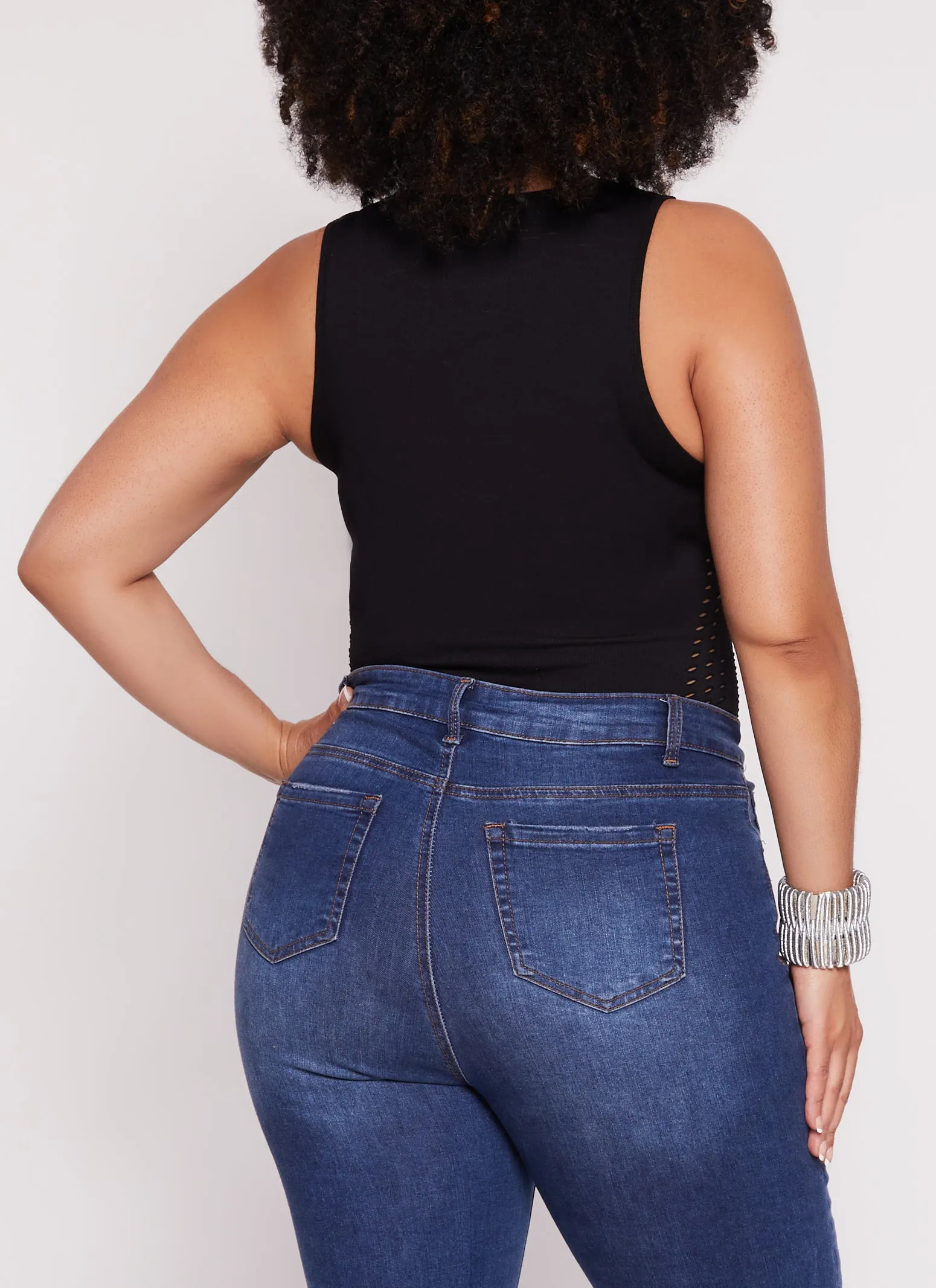 Plus Size Cut Out Seamless Bodysuit sold by Rainbow product image thumbnail 3