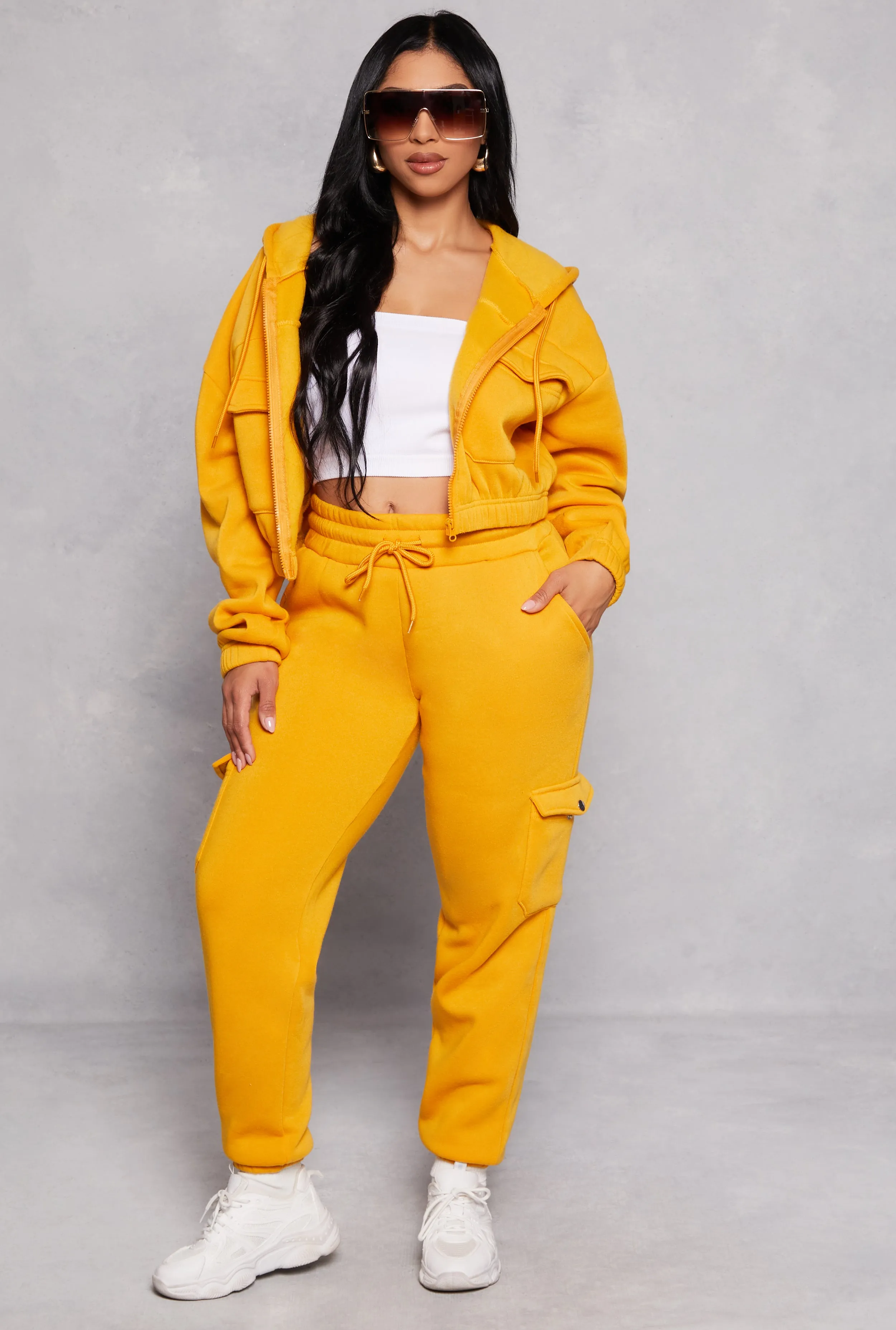 Fleece Zip Front Cropped Sweatshirt sold by Rainbow product image thumbnail 2