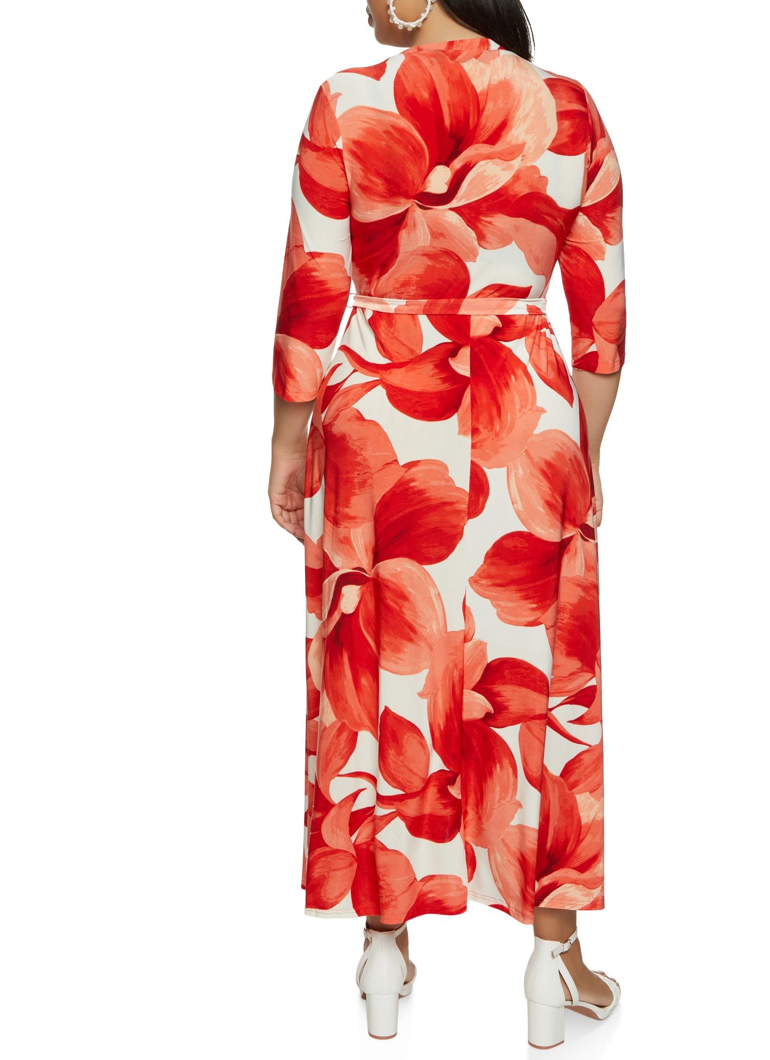 Plus Size Floral Print Faux Wrap Dress sold by Rainbow product image thumbnail 3