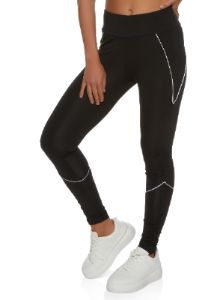 Contrast Piping Detail High Waist Leggings sold by Rainbow