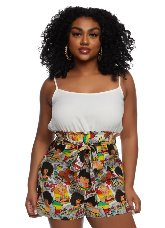 Printed Paperbag Waist Romper made by Rainbow