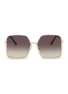 Rhinestone Trim Gradient Lens Sunglasses sold by Rainbow