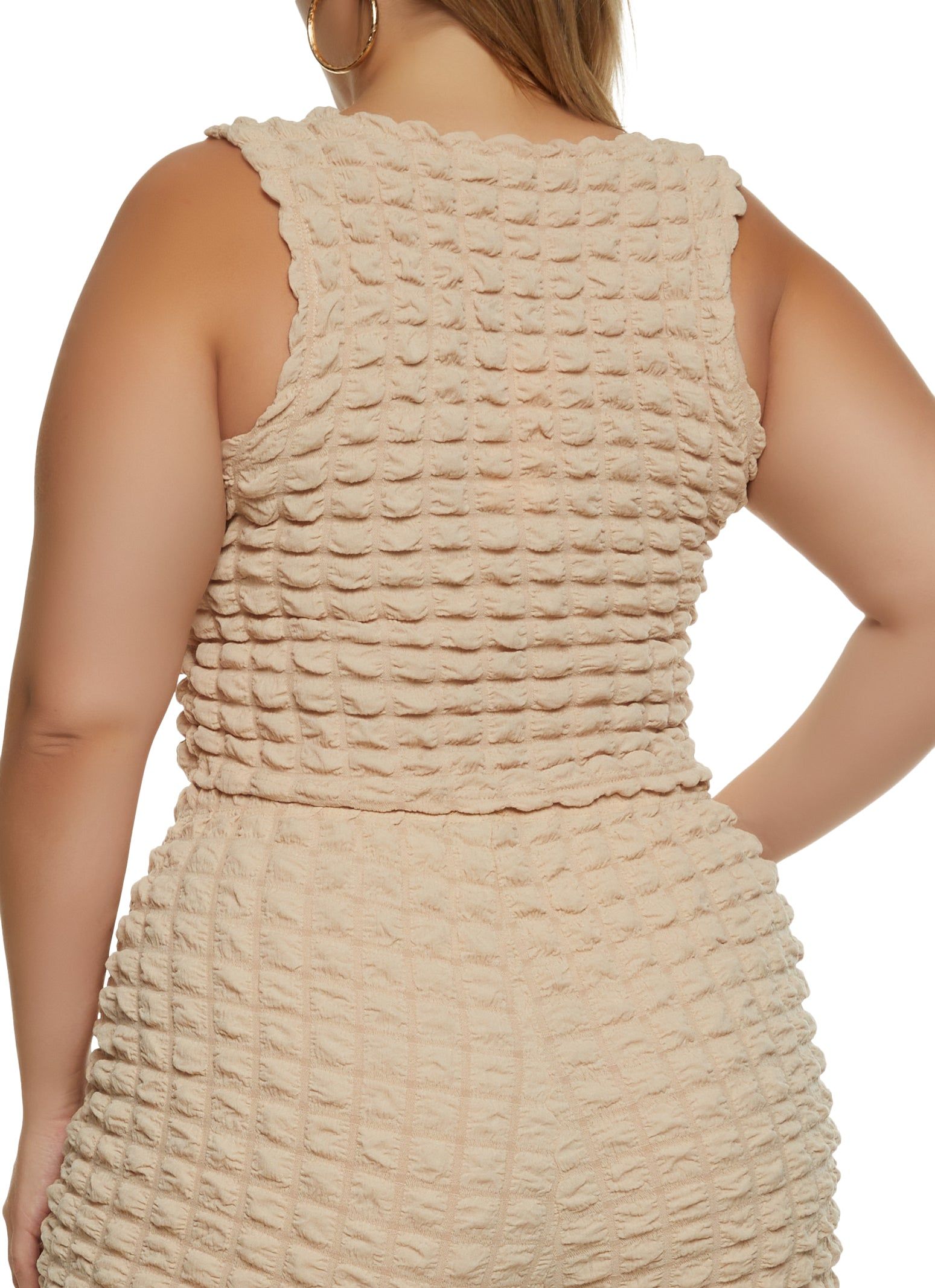 Plus Size Bubble Knit Cropped Tank Top sold by Rainbow product image thumbnail 3