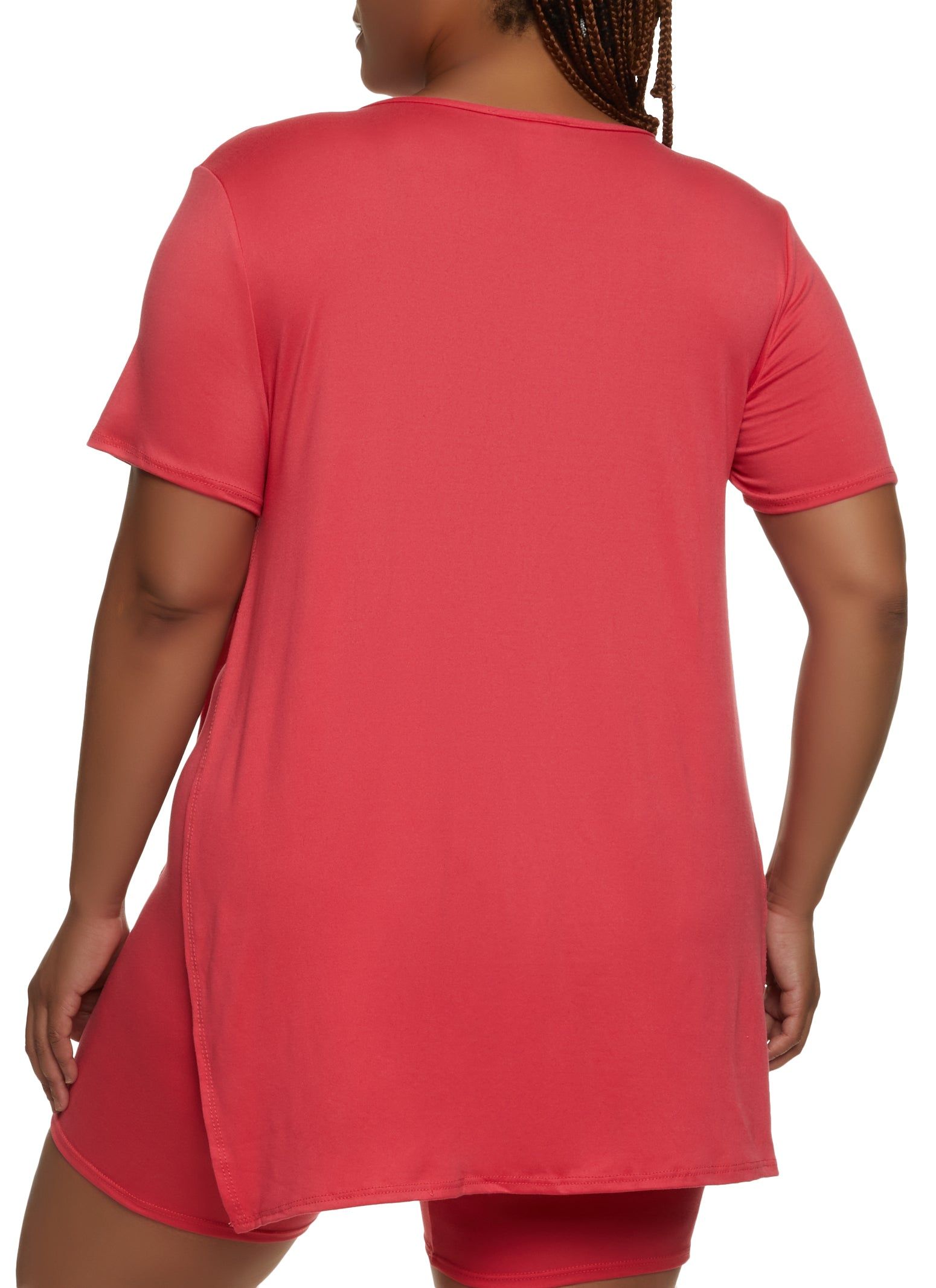 Plus Size High Side Slit Tunic Tee sold by Rainbow product image thumbnail 3