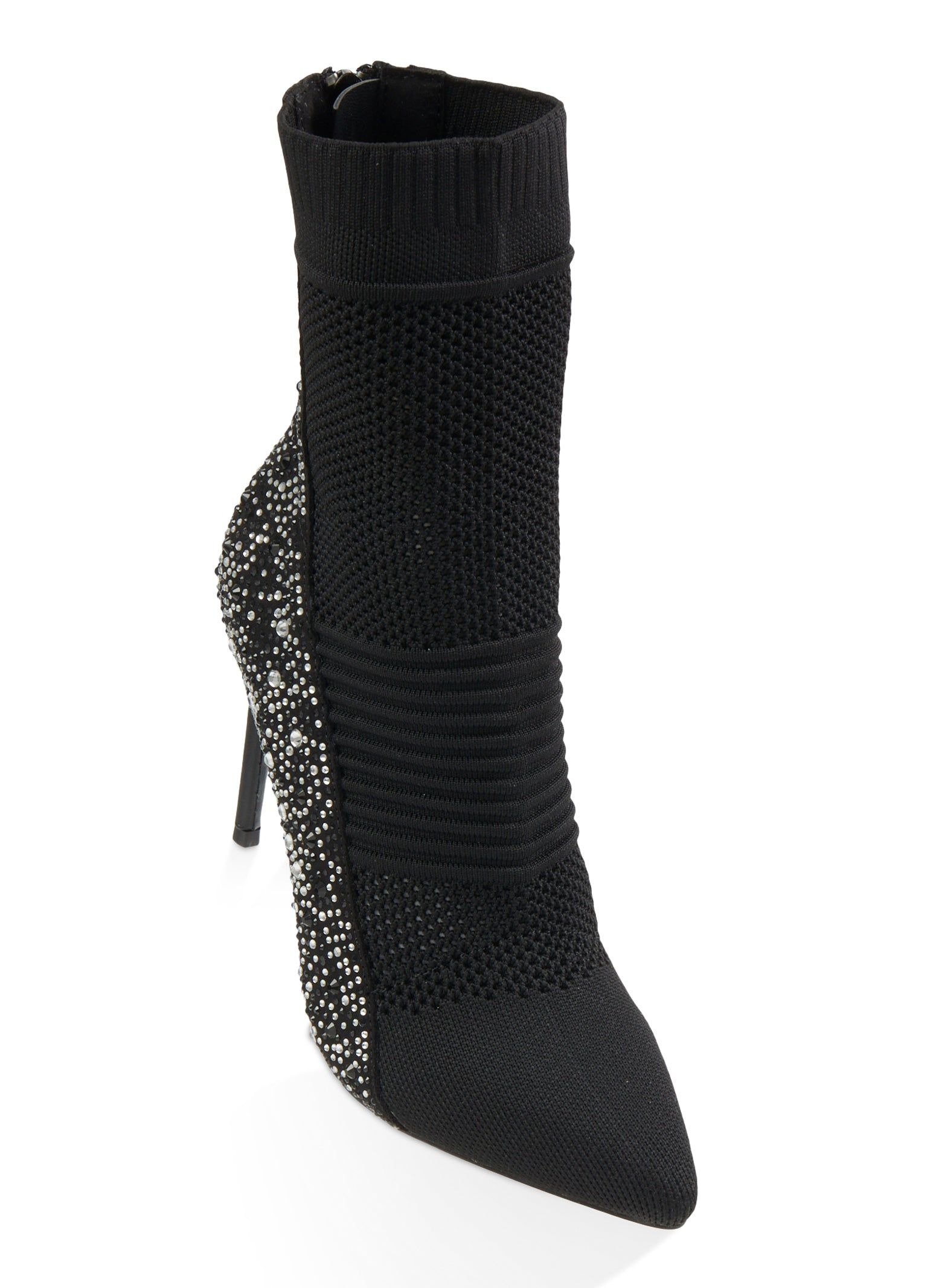 Rhinestone Studded Stiletto Booties sold by Rainbow