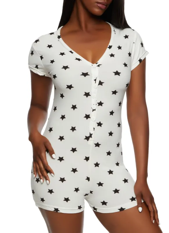 Fabulous Star Polka Dot Pajama Romper sold by Rainbow