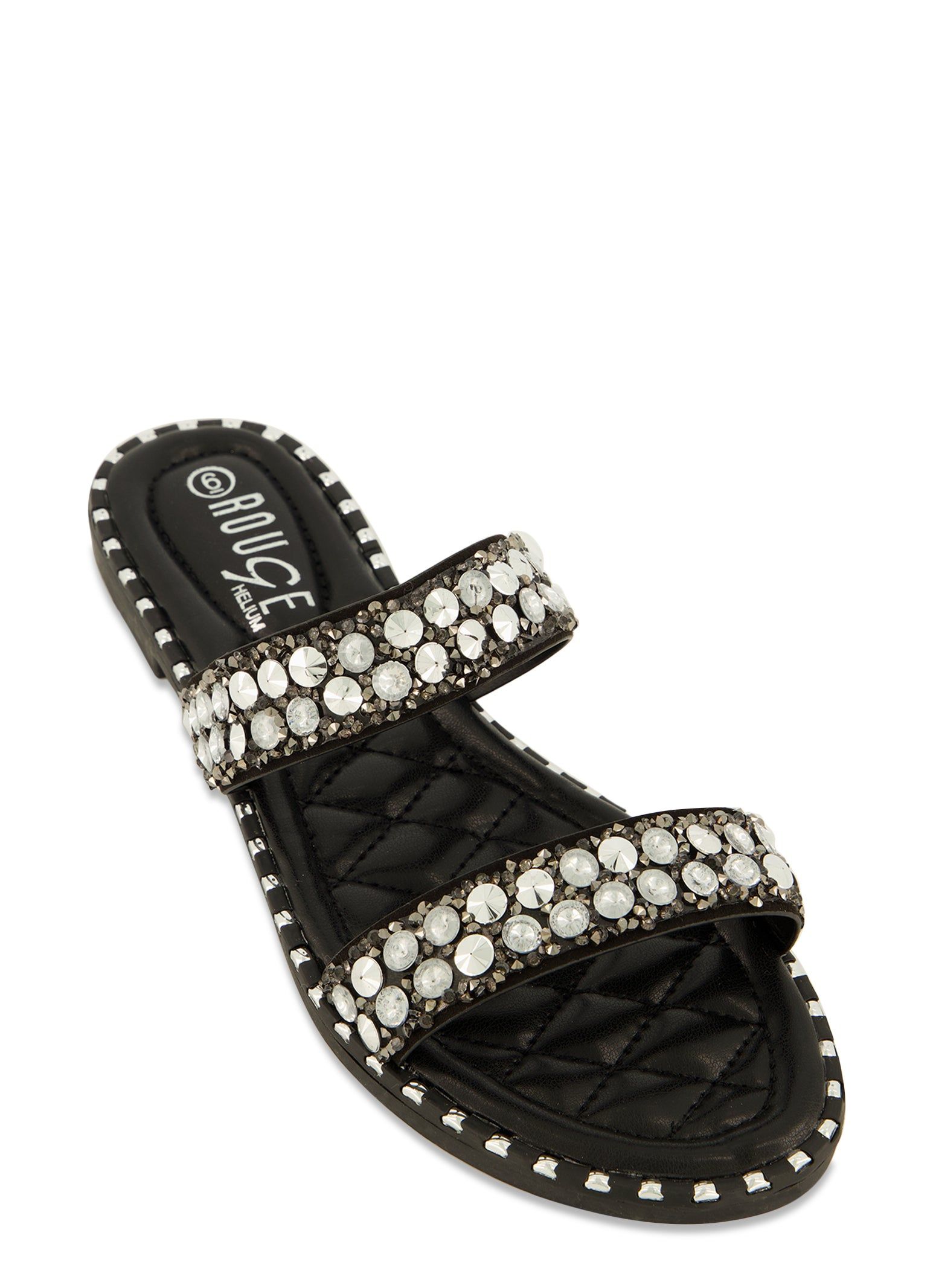 Rhinestone Double Strap Flat Sandals sold by Rainbow