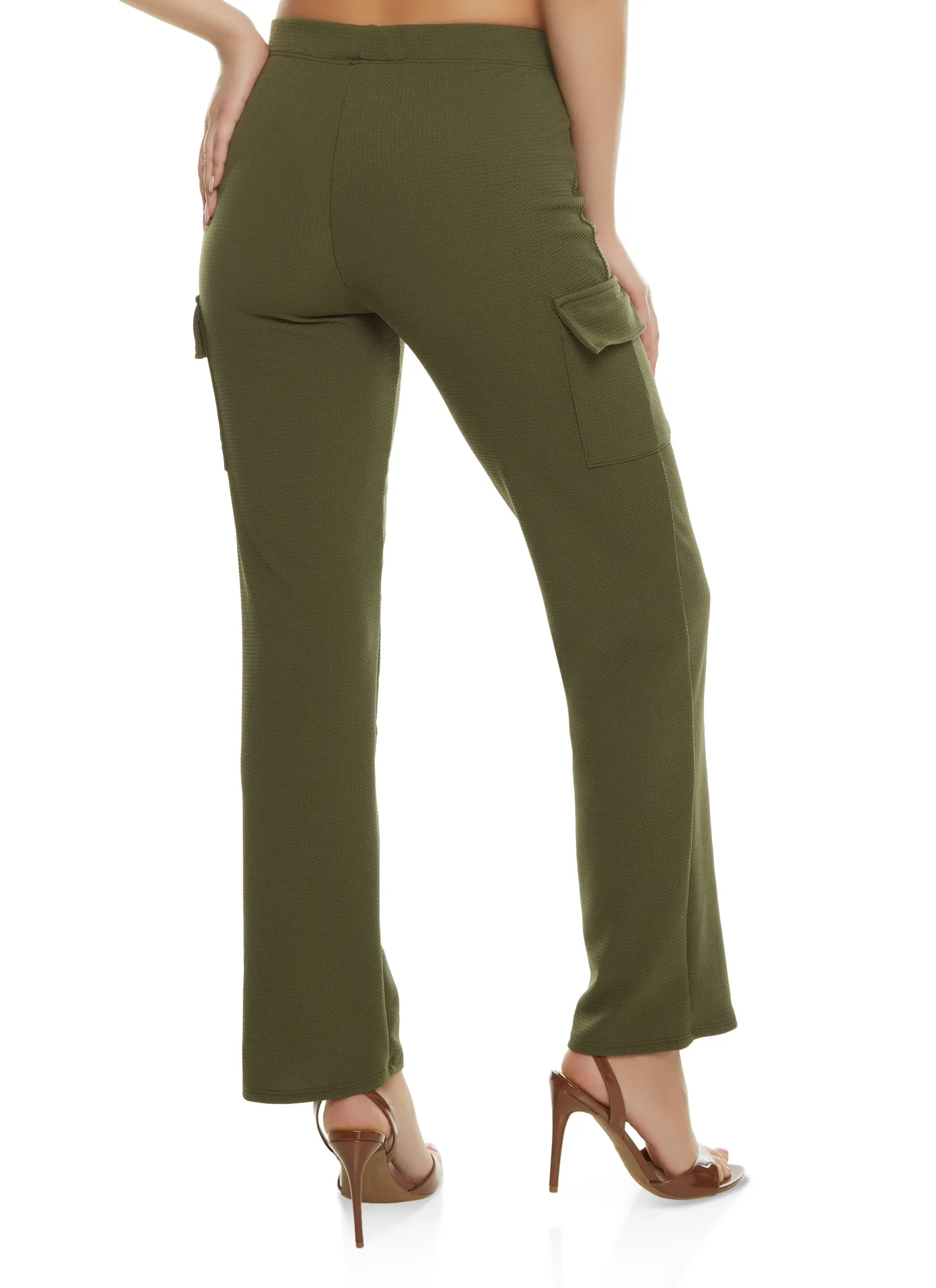 Crepe Knit Wide Leg Cargo Pants sold by Rainbow product image thumbnail 2