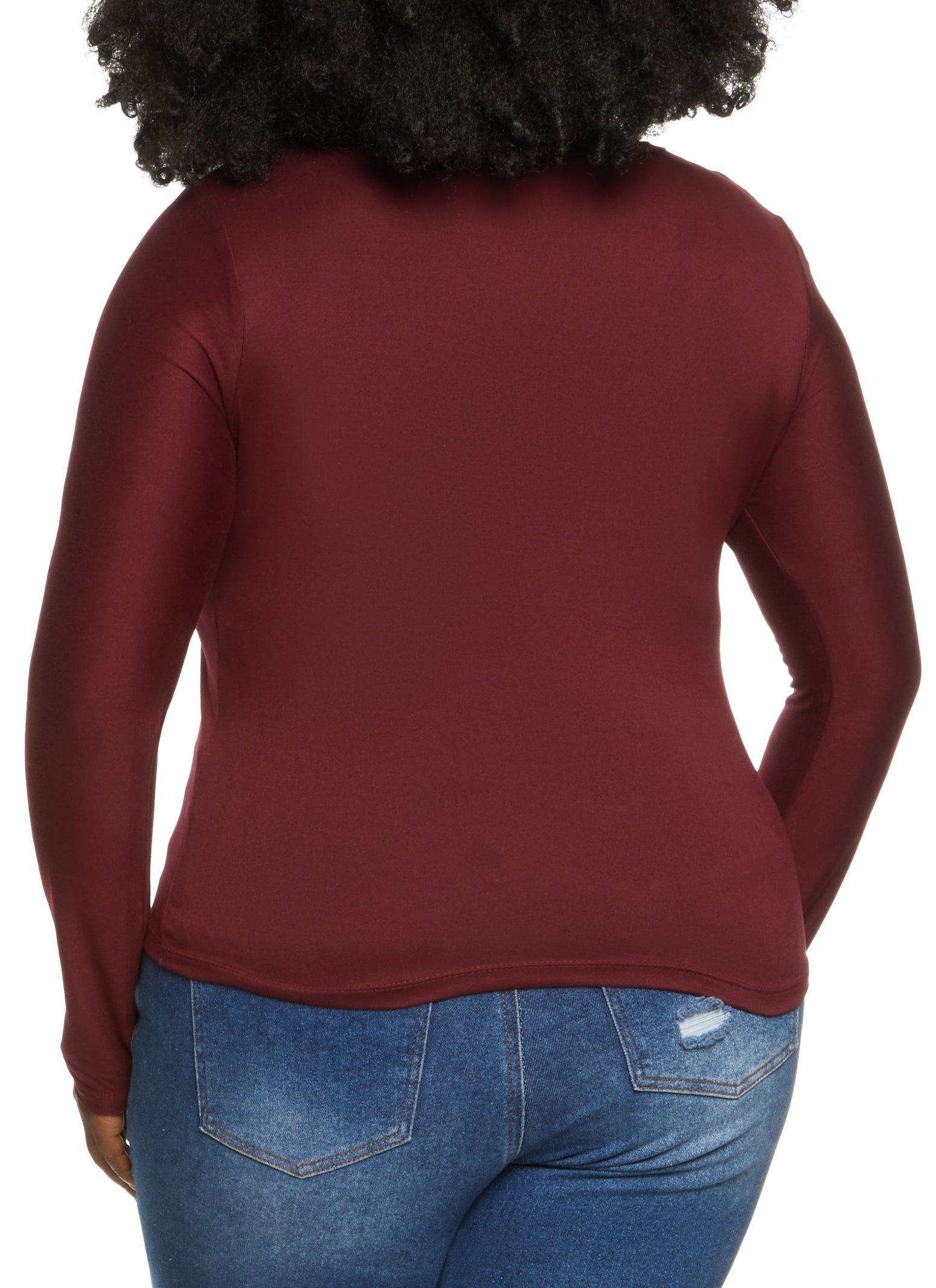 Plus Size Long Sleeve Keyhole Zip Front Top sold by Rainbow product image thumbnail 2