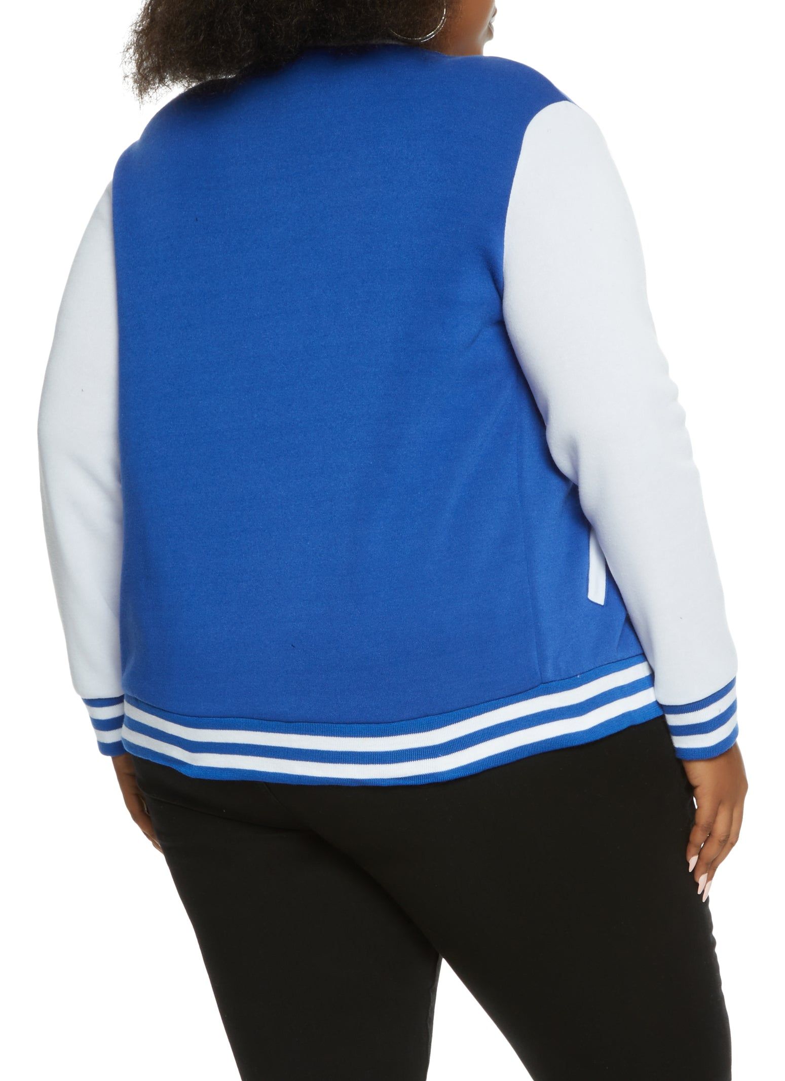 Plus Size Color Block Letterman Jacket sold by Rainbow product image thumbnail 2