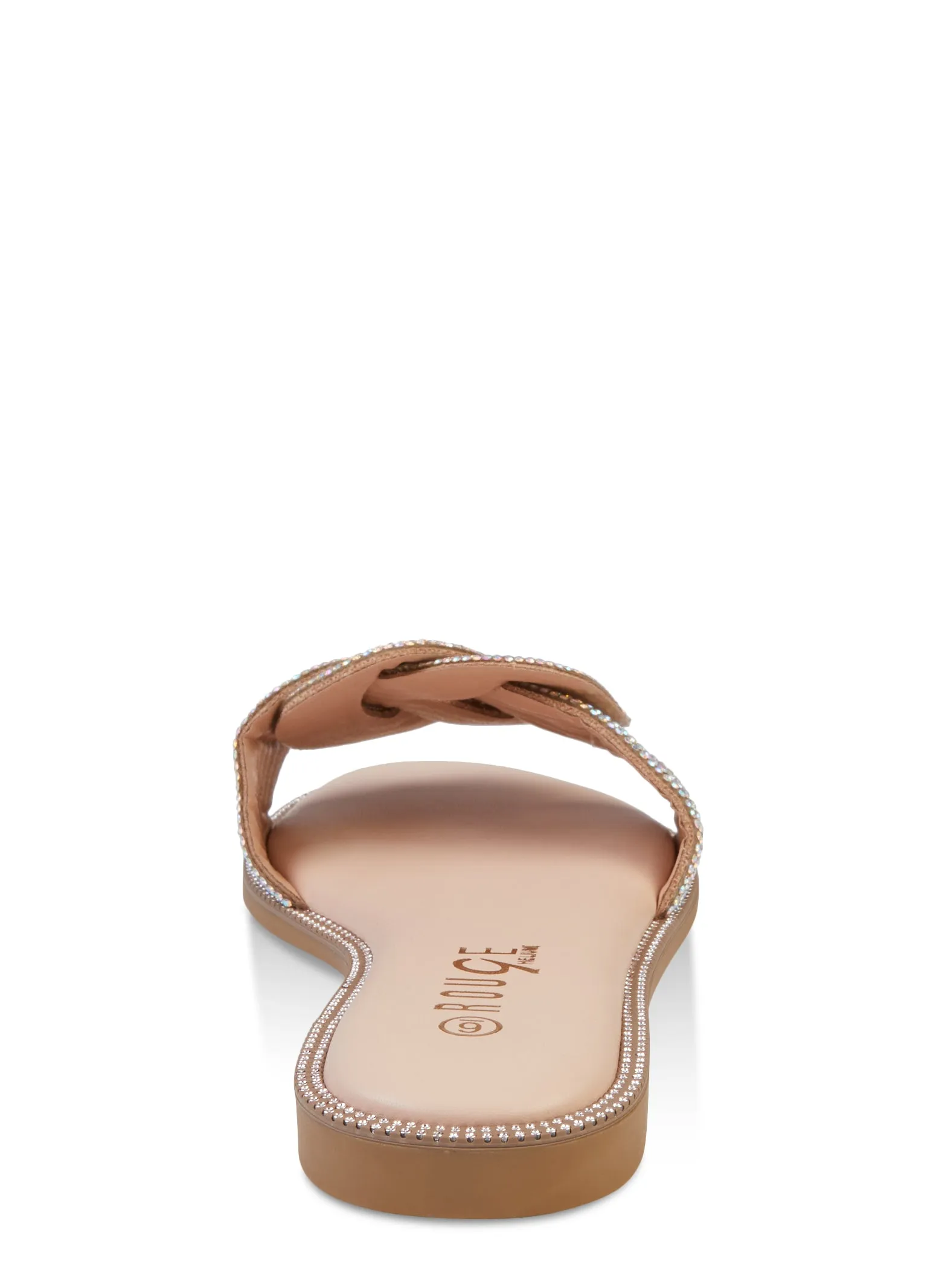Rhinestone Trim Braided Band Slide Sandals sold by Rainbow product image thumbnail 3