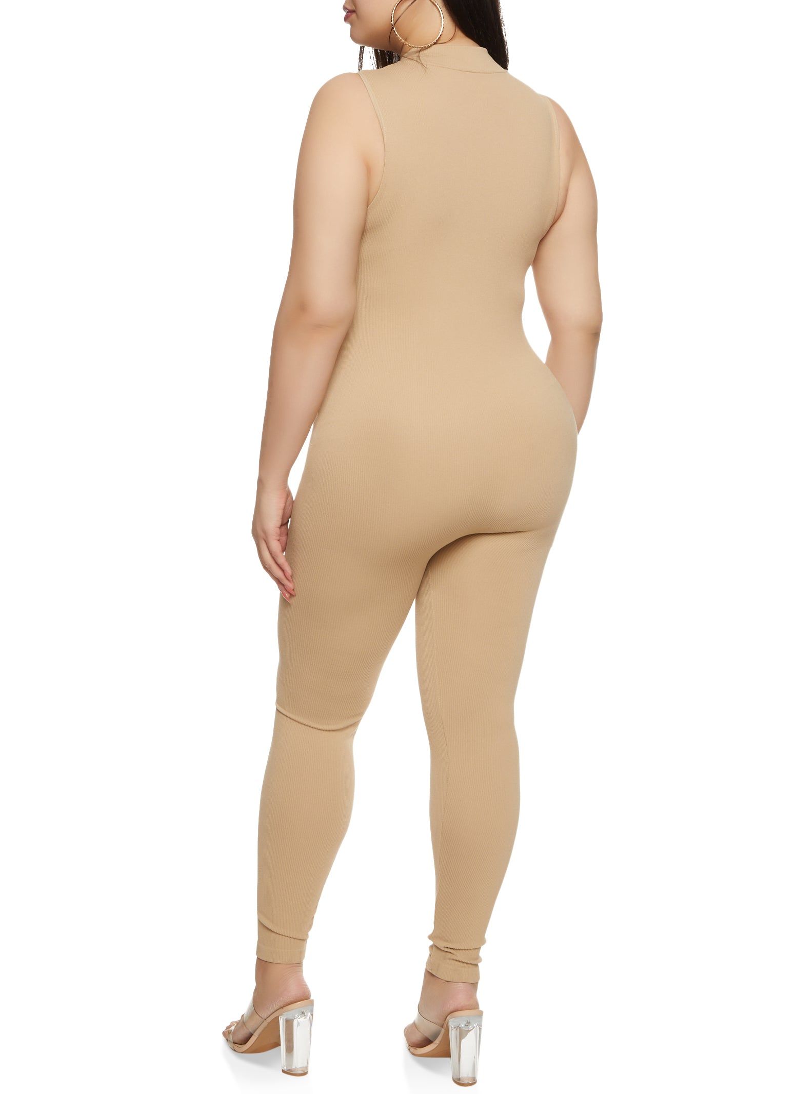 Plus Size Sleeveless Half Zip Catsuit sold by Rainbow product image thumbnail 2