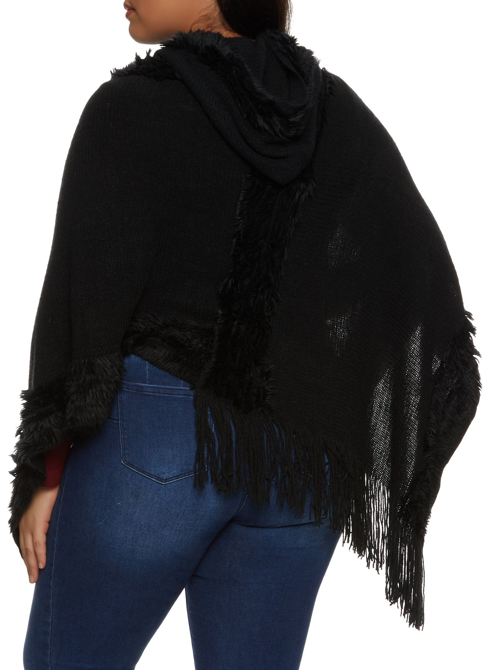 Fringe Hem Hooded Poncho sold by Rainbow product image thumbnail 2