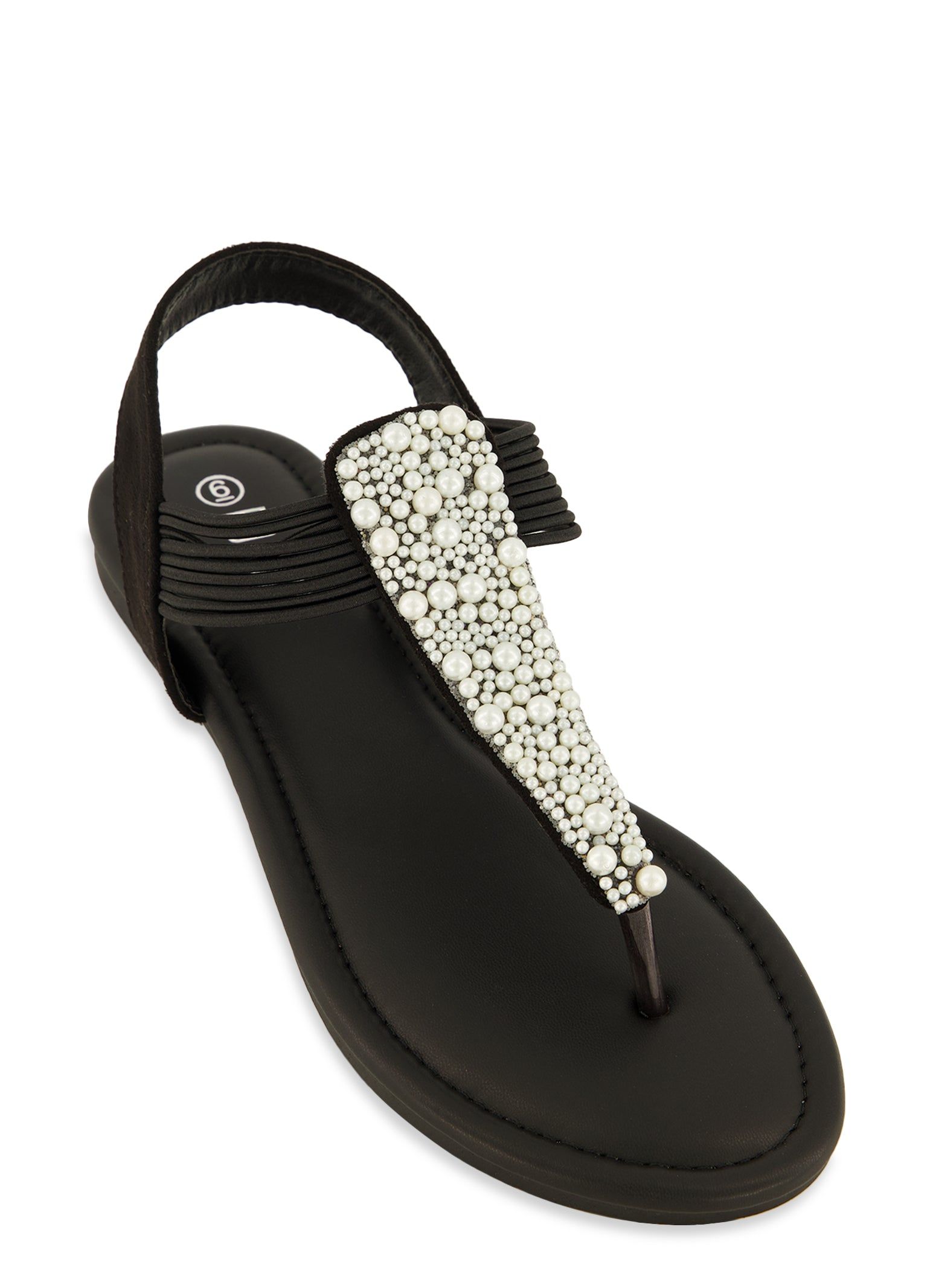 Faux Pearl Detail Corded Thong Sandals sold by Rainbow