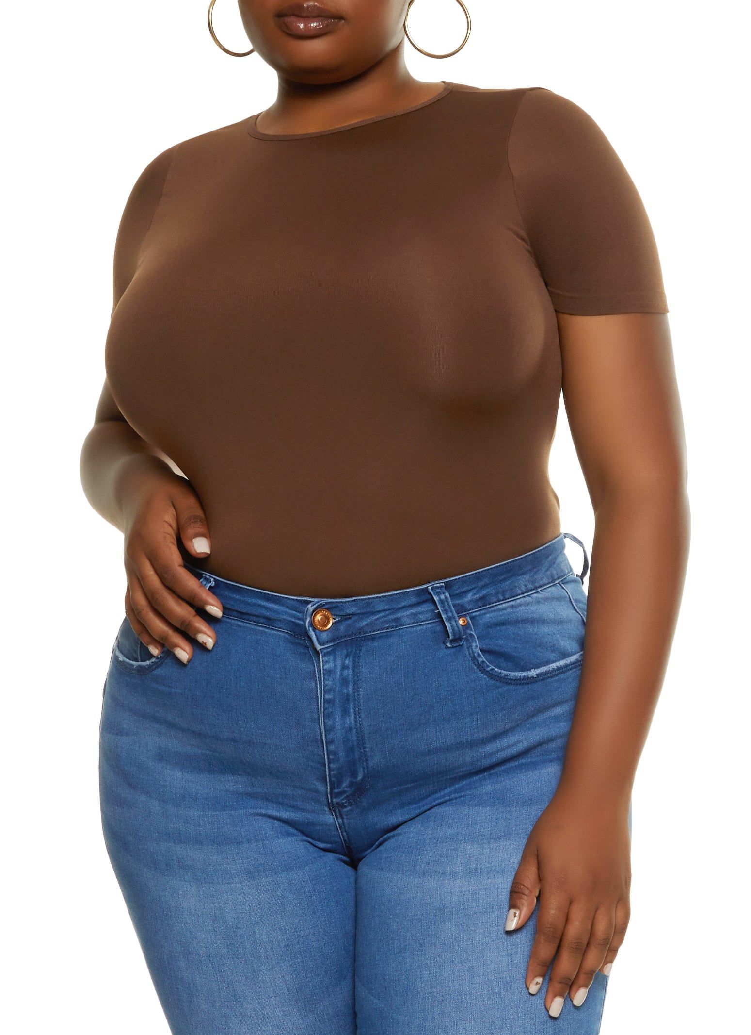 Plus Size Seamless Crew Neck Bodysuit sold by Rainbow product image thumbnail 2
