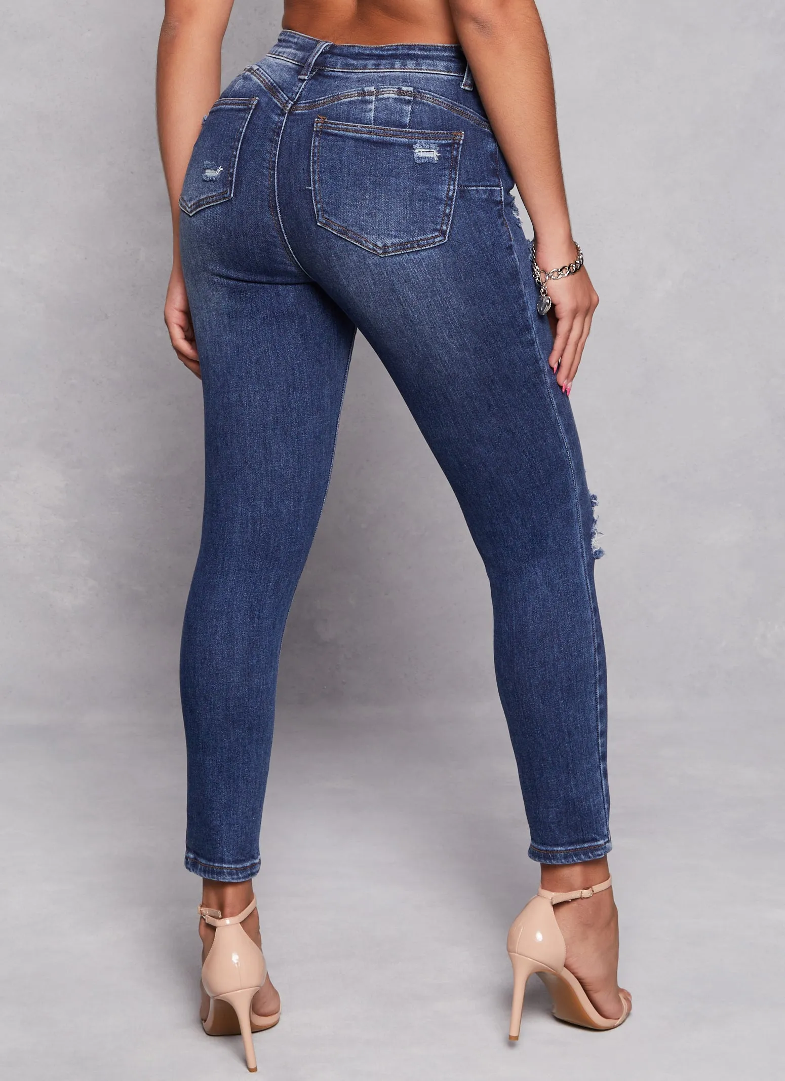 WAX Distressed High Waist Skinny Jeans sold by Rainbow product image thumbnail 3