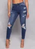 WAX Distressed High Waist Skinny Jeans sold by Rainbow