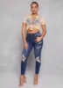 WAX Distressed High Waist Skinny Jeans sold by Rainbow