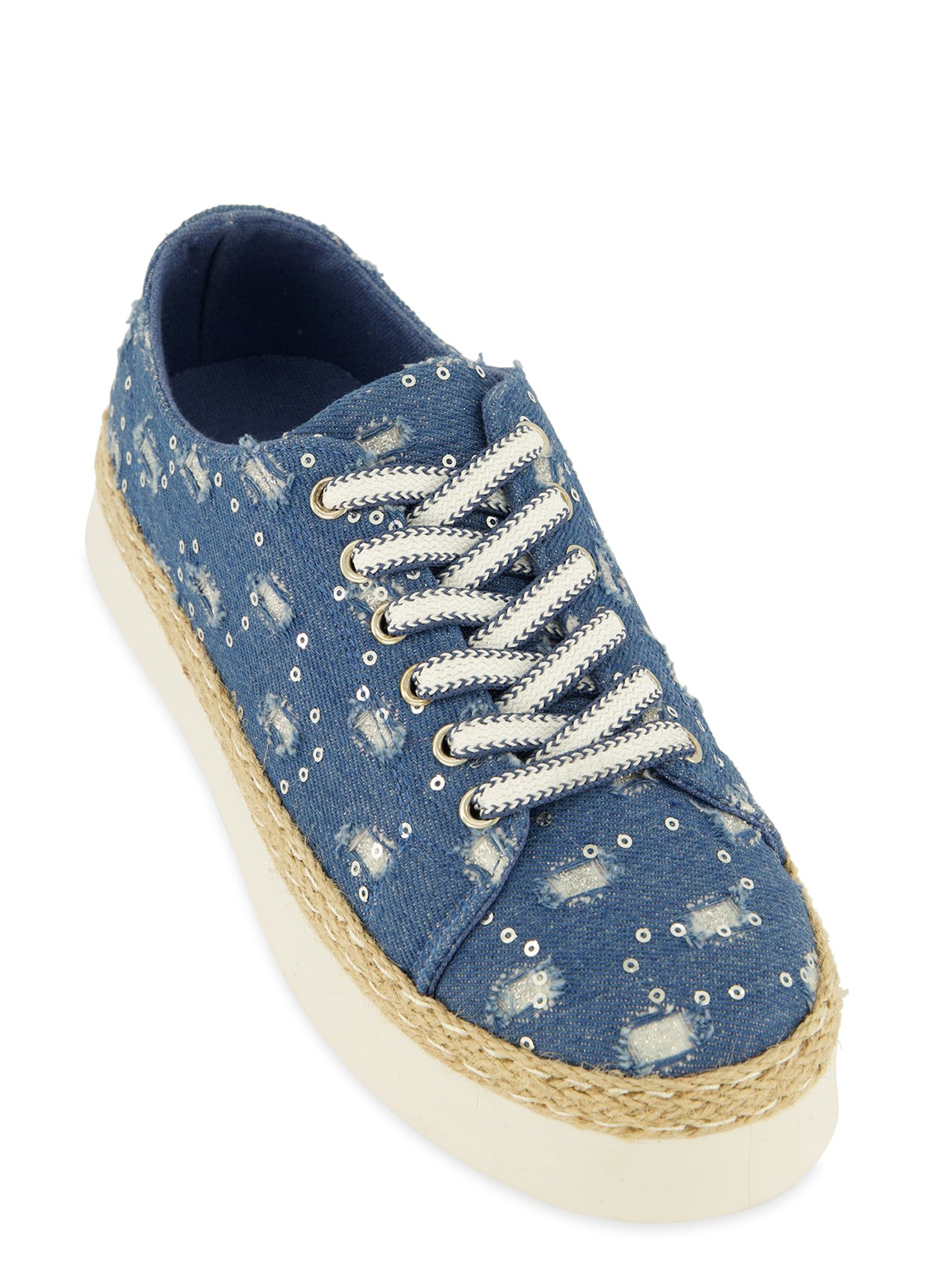 Lace Up Espadrille Platform Sneakers sold by Rainbow