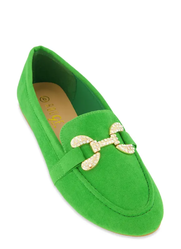 Rhinestone Horsebit Buckle Flats sold by Rainbow