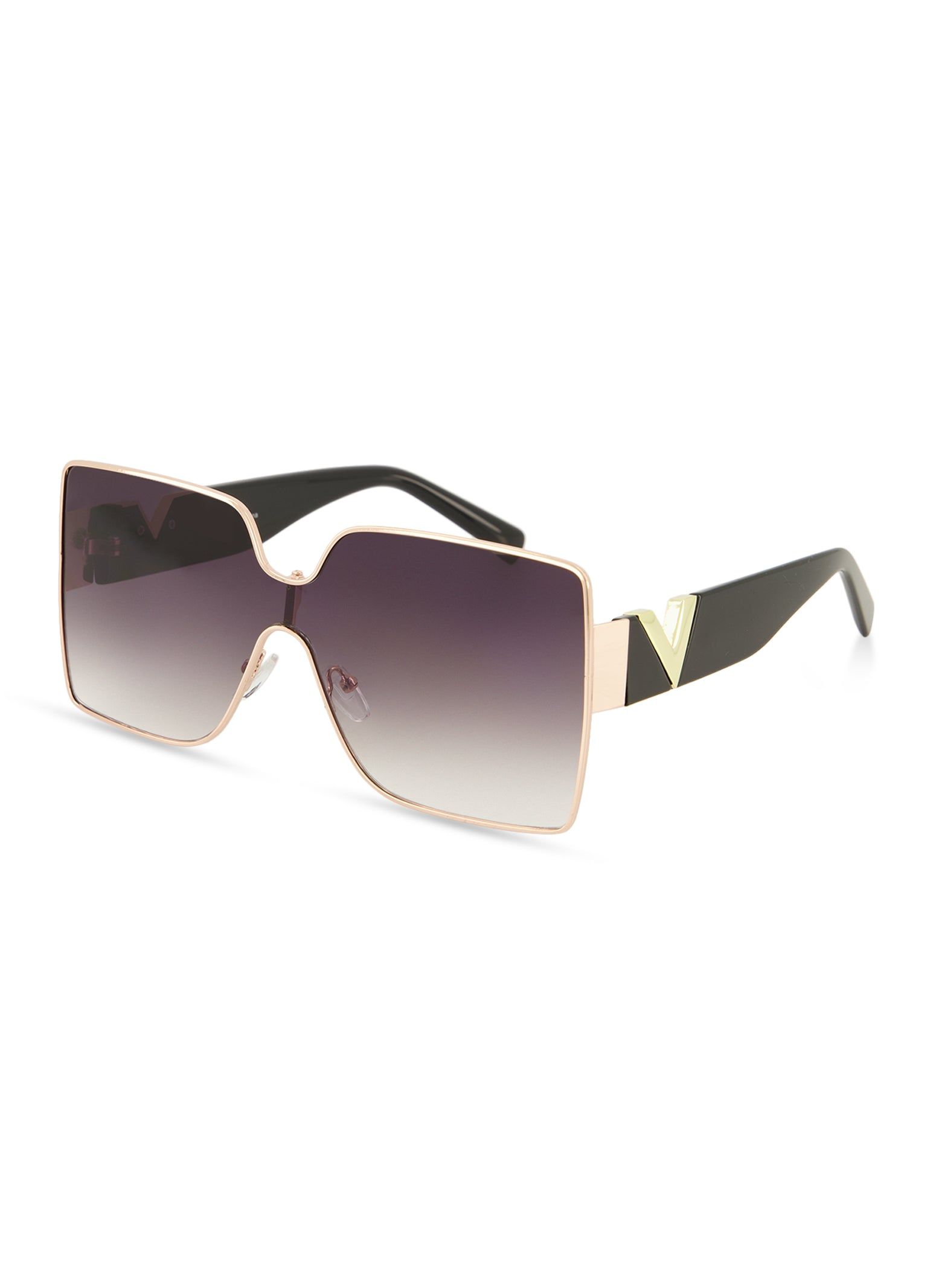 Oversize Metallic Rim Shield Sunglasses sold by Rainbow product image thumbnail 2
