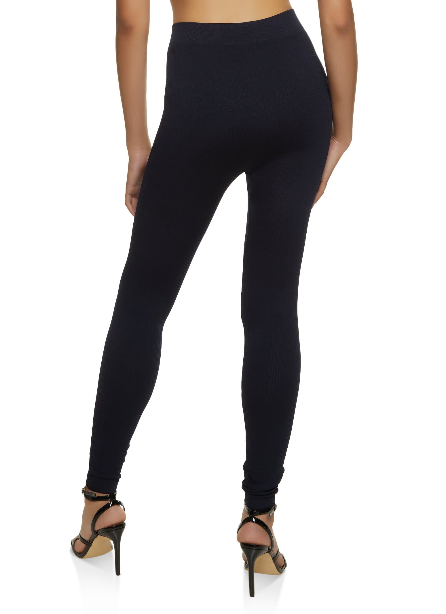 Solid Seamless Ribbed Leggings sold by Rainbow product image thumbnail 2