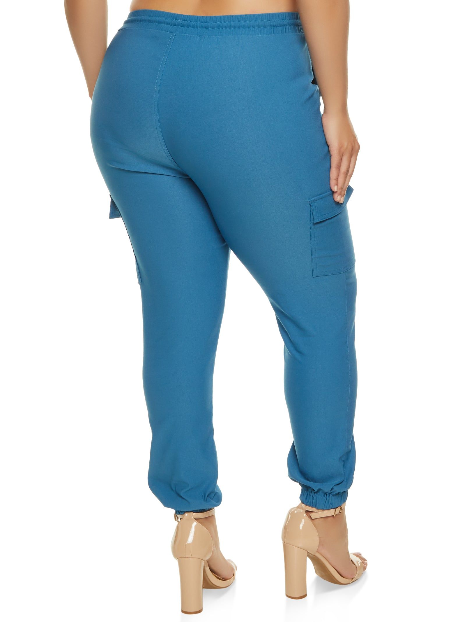 Plus Size Stretch Cargo Pocket Joggers sold by Rainbow product image thumbnail 3