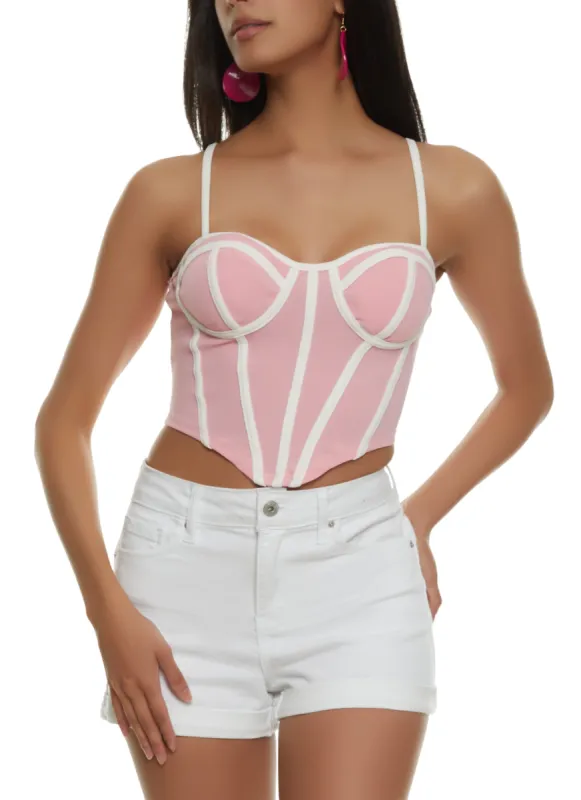 Contrast Trim Cami Bustier Top sold by Rainbow