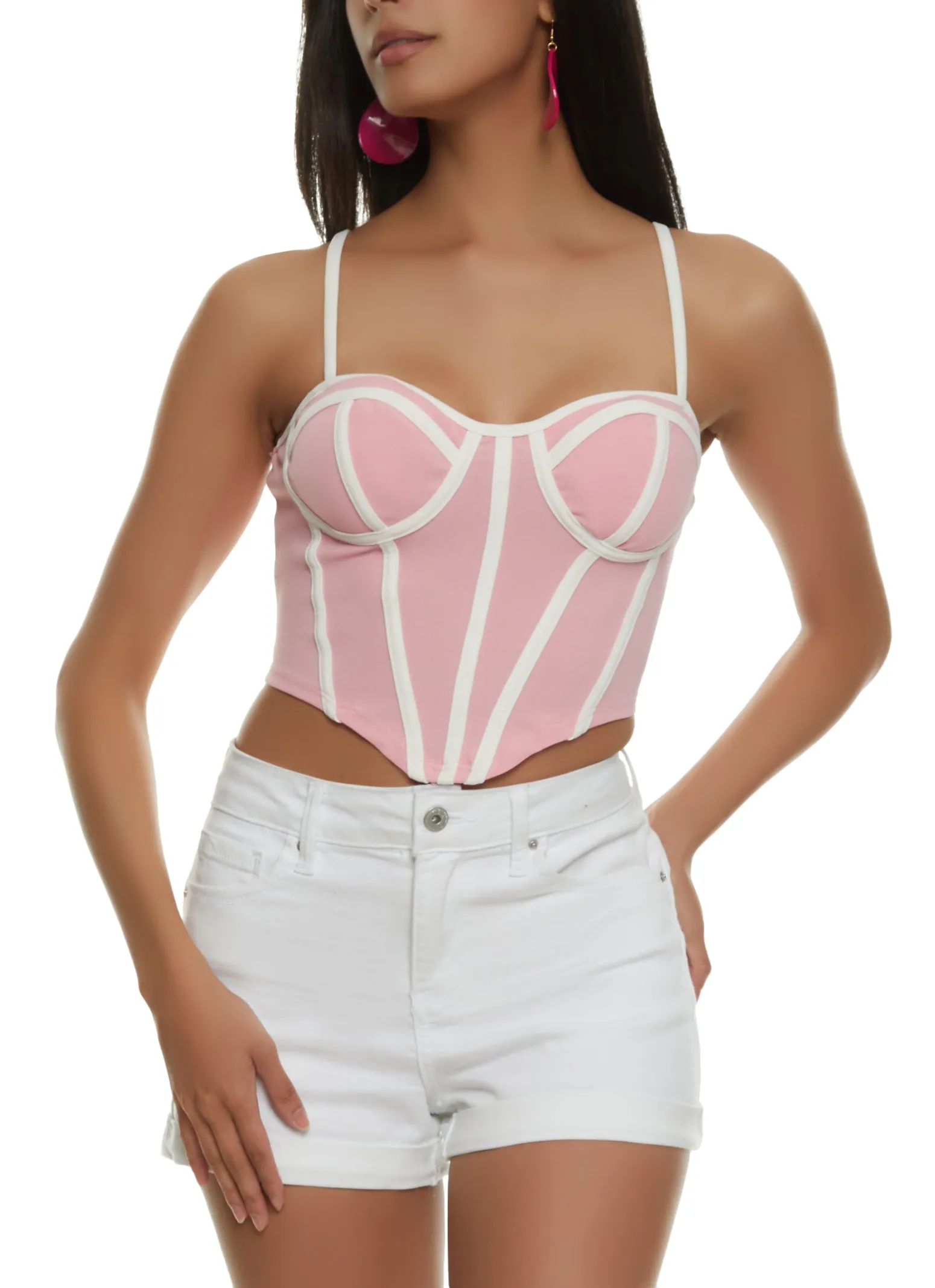 Contrast Trim Cami Bustier Top sold by Rainbow