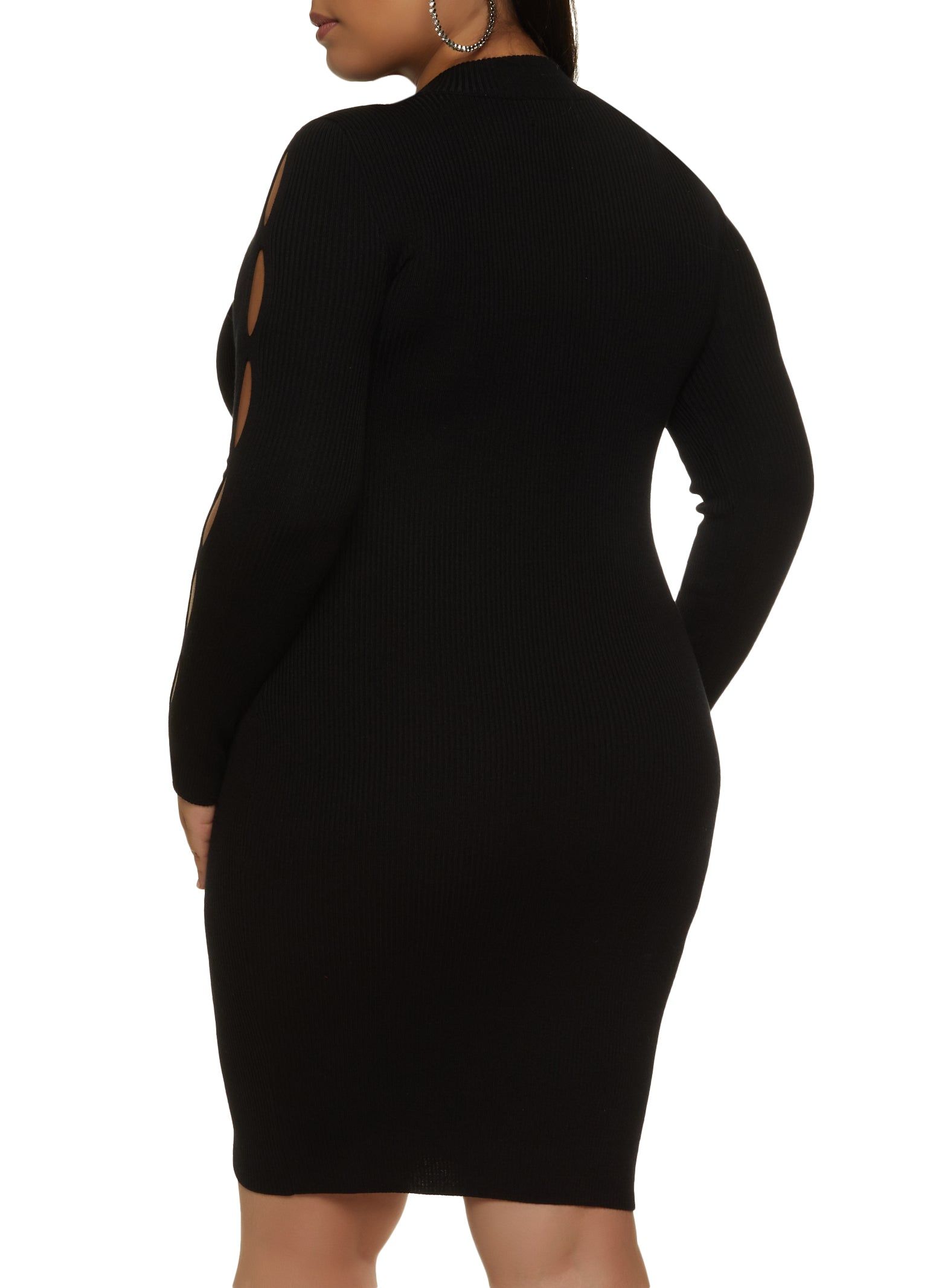Plus Size Cut Out Sleeve Midi Sweater Dress sold by Rainbow product image thumbnail 3