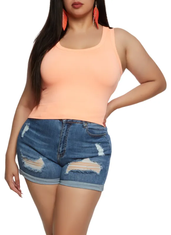 Plus Size Seamless Scoop Neck Tank Top sold by Rainbow