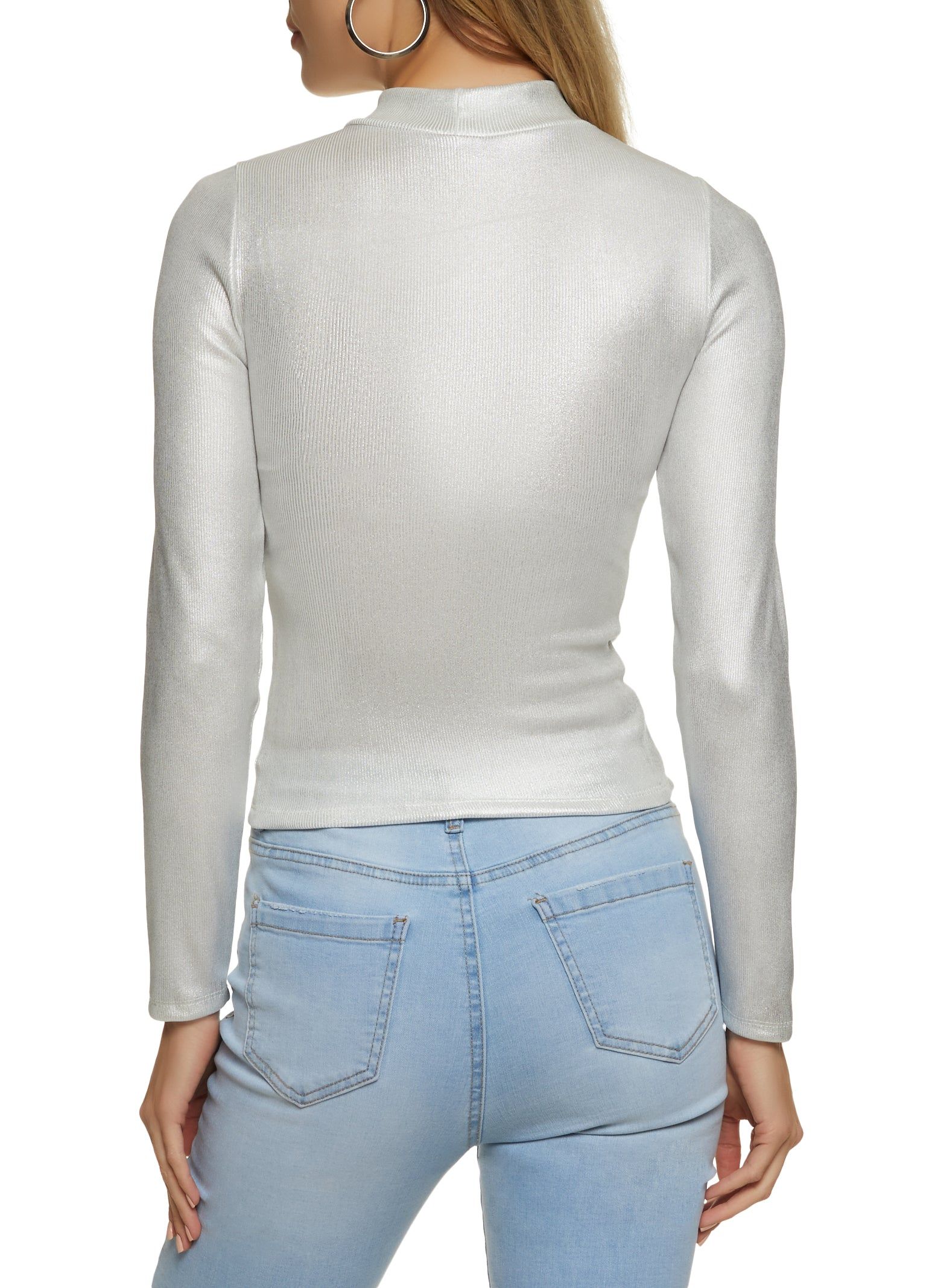 Foil Knit Mock Neck Top sold by Rainbow product image thumbnail 2