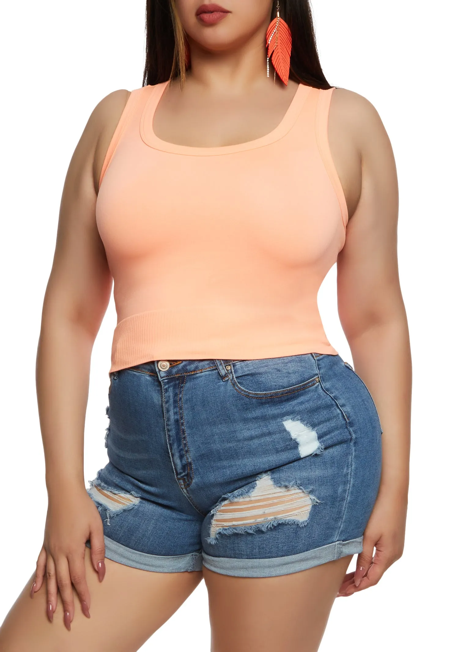 Plus Size Seamless Scoop Neck Tank Top sold by Rainbow product image thumbnail 2