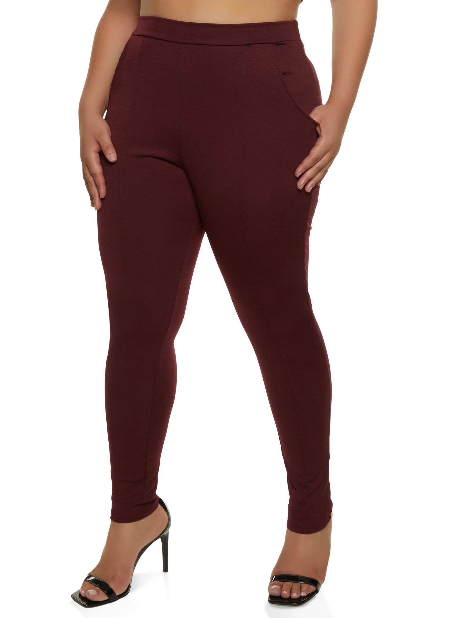 Plus Size Ponte Pintuck Pull On Pants sold by Rainbow