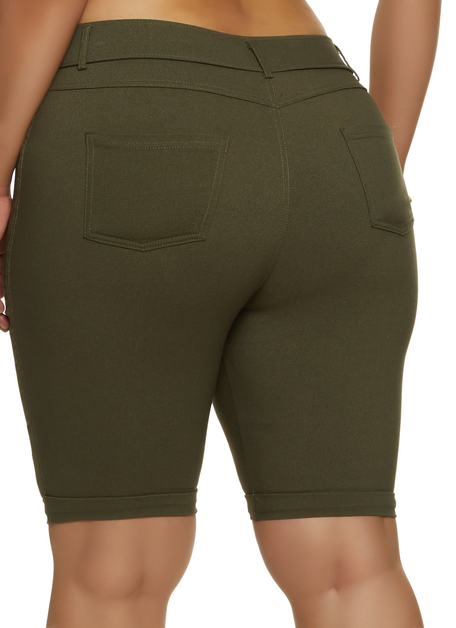 Plus Size Faux Buttons Bermuda Shorts sold by Rainbow product image thumbnail 2