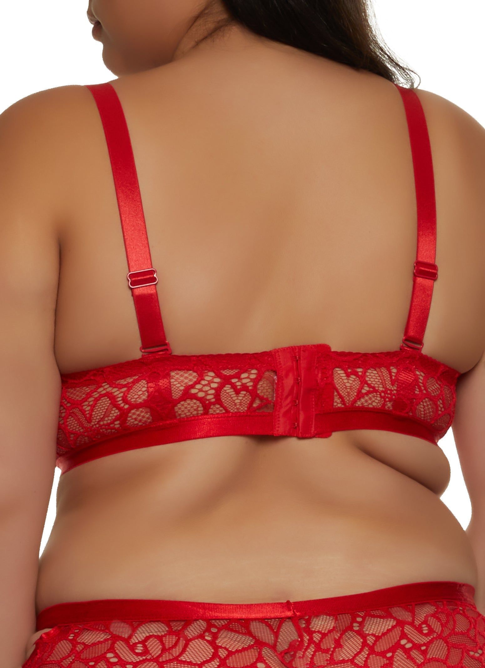 Plus Size Solid Floral Lace Balconette Bra | Converts to Strapless sold by Rainbow product image thumbnail 5