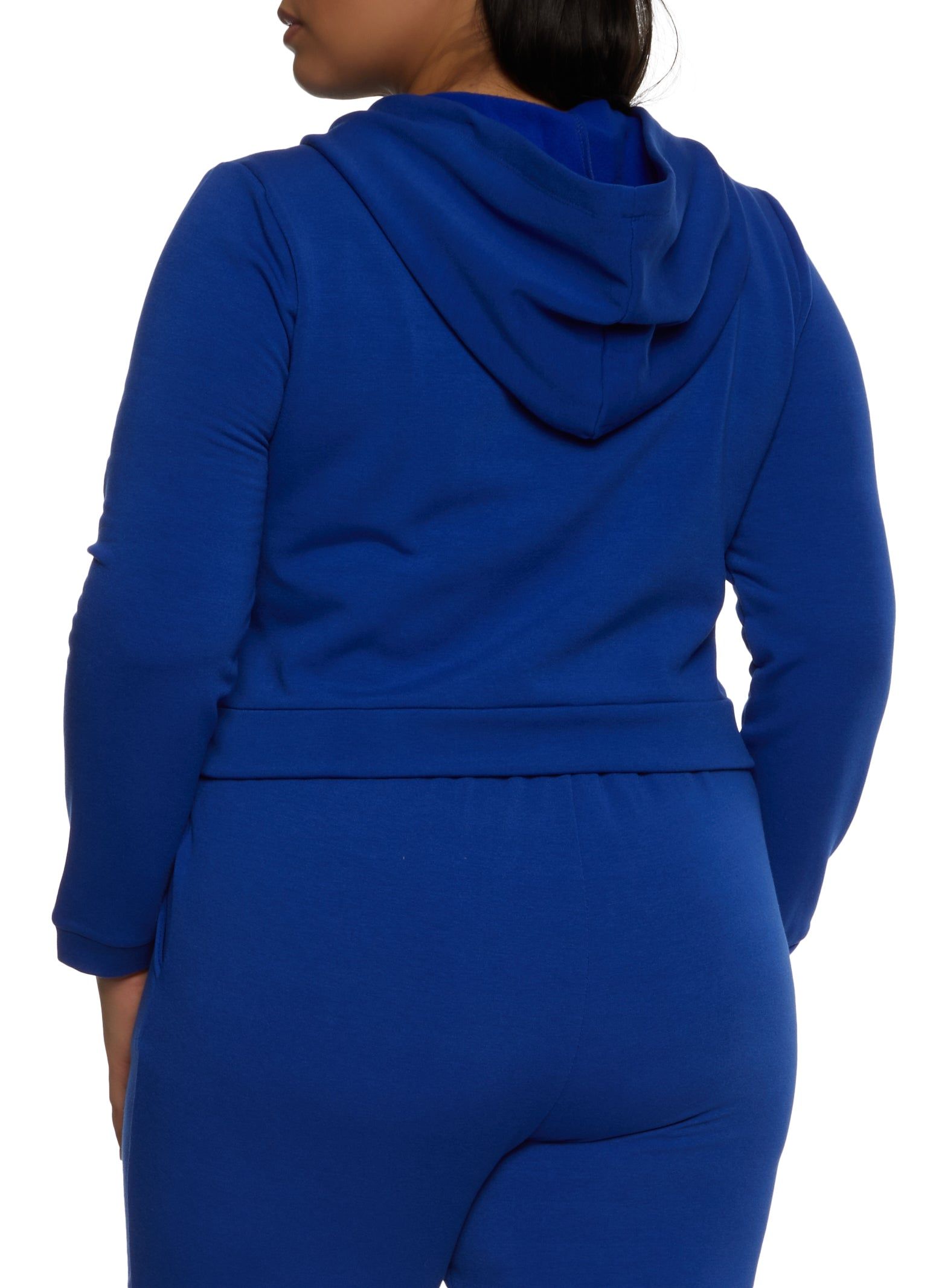 Plus Size Fleece Zip Front Cropped Hoodie sold by Rainbow product image thumbnail 3